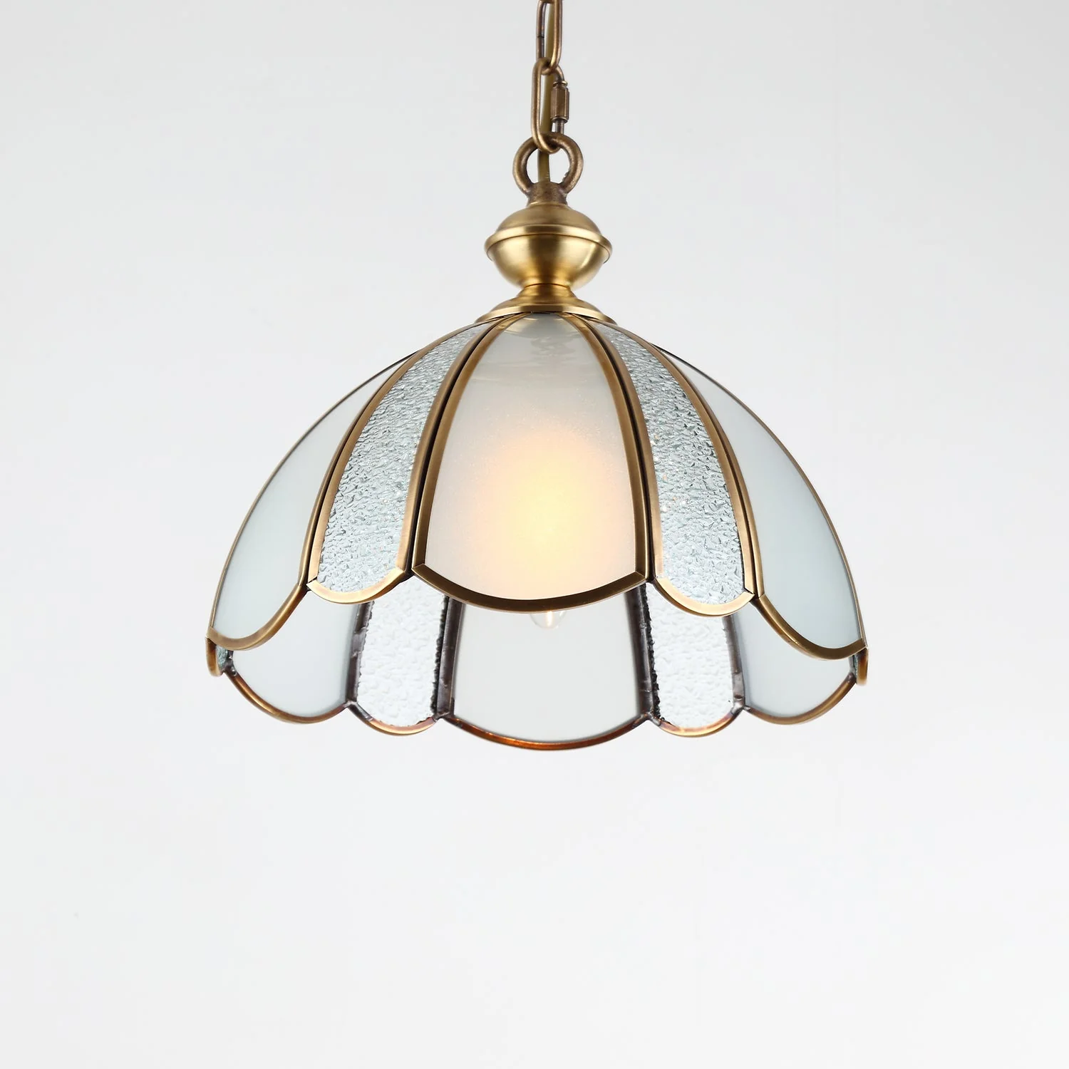 Ophaan Traditional Art Brass Glass Pendant Light - Image 25