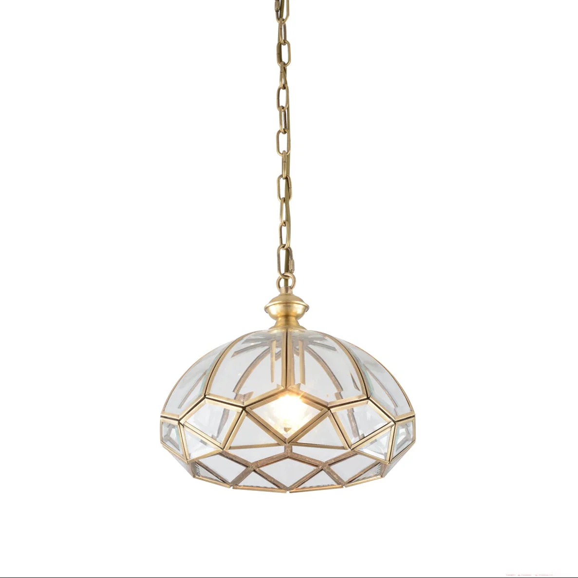 Ophaan Traditional Art Brass Glass Pendant Light - Image 26