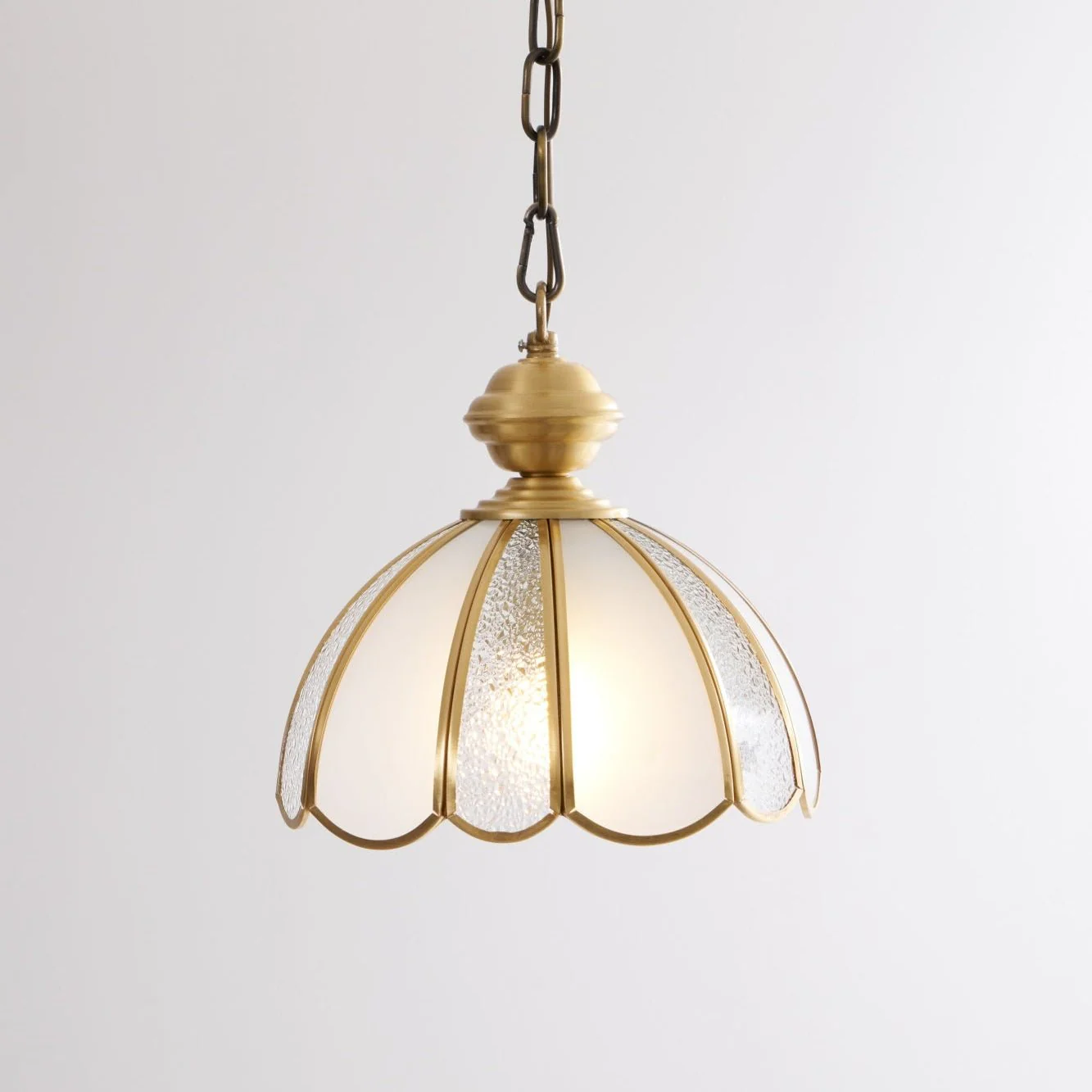 Ophaan Traditional Art Brass Glass Pendant Light - Image 6