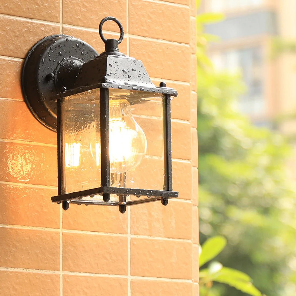 Opheli Square Glass Outdoor Sconce Wall Lights