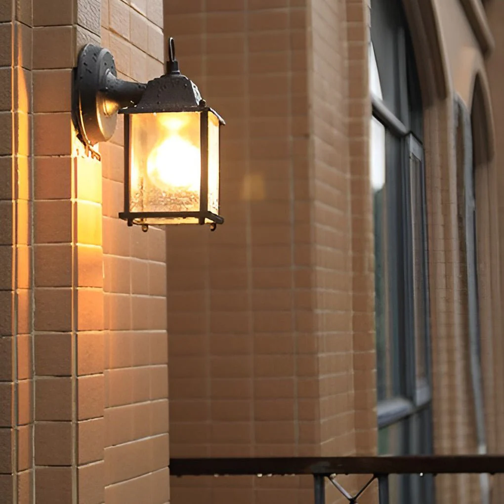 Opheli Square Glass Outdoor Sconce Wall Lights - Image 3