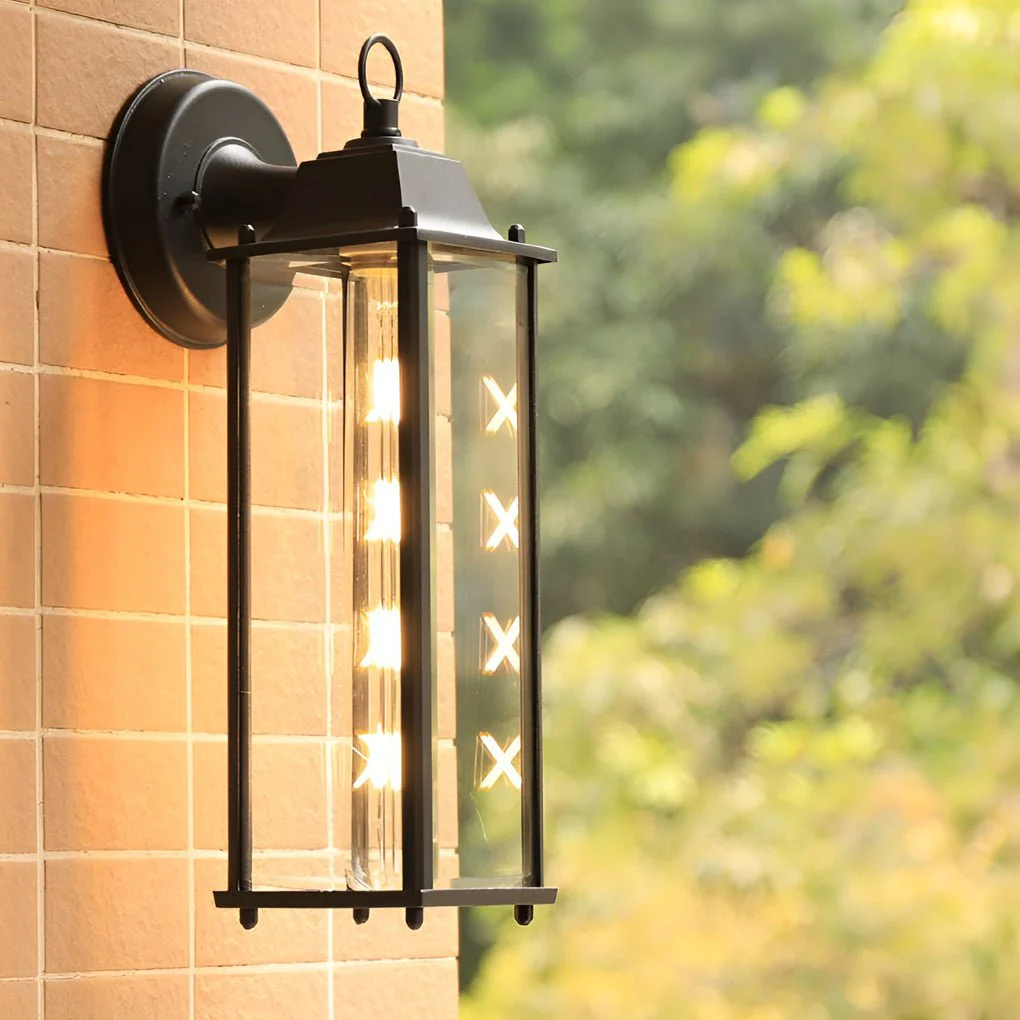 Opheli Square Glass Outdoor Sconce Wall Lights - Image 4