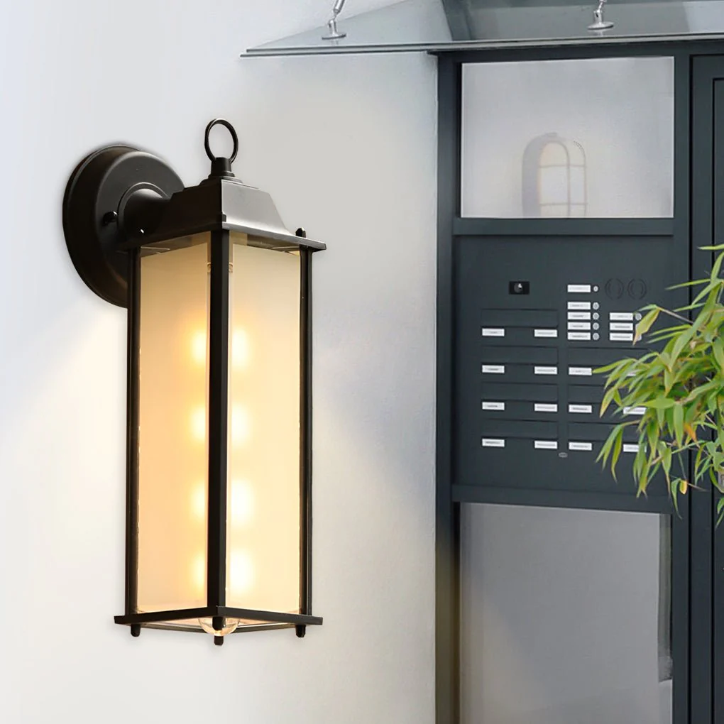 Opheli Square Glass Outdoor Sconce Wall Lights - Image 5
