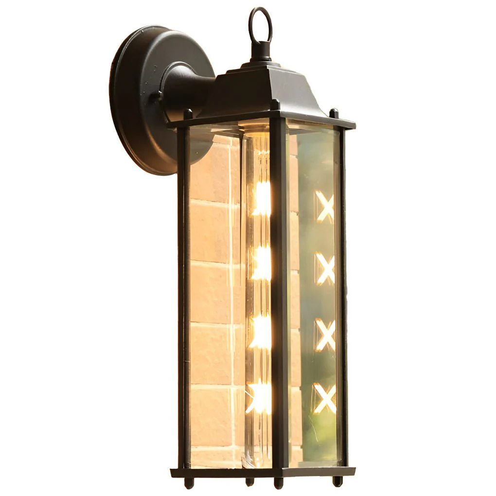 Opheli Square Glass Outdoor Sconce Wall Lights - Image 8