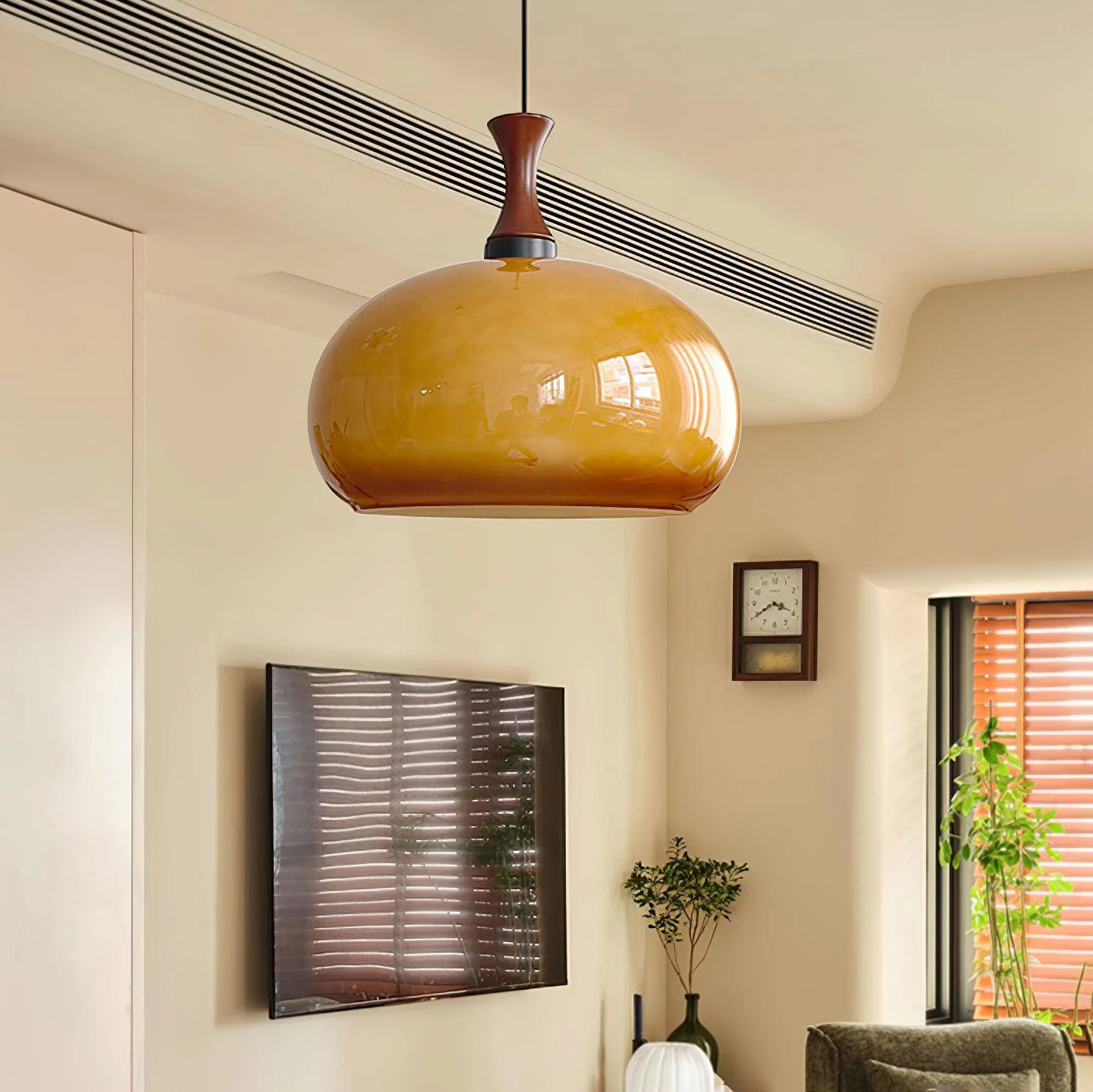Orbique Modern Minimalist Wood Glass Pendant Lamp - Image 11
