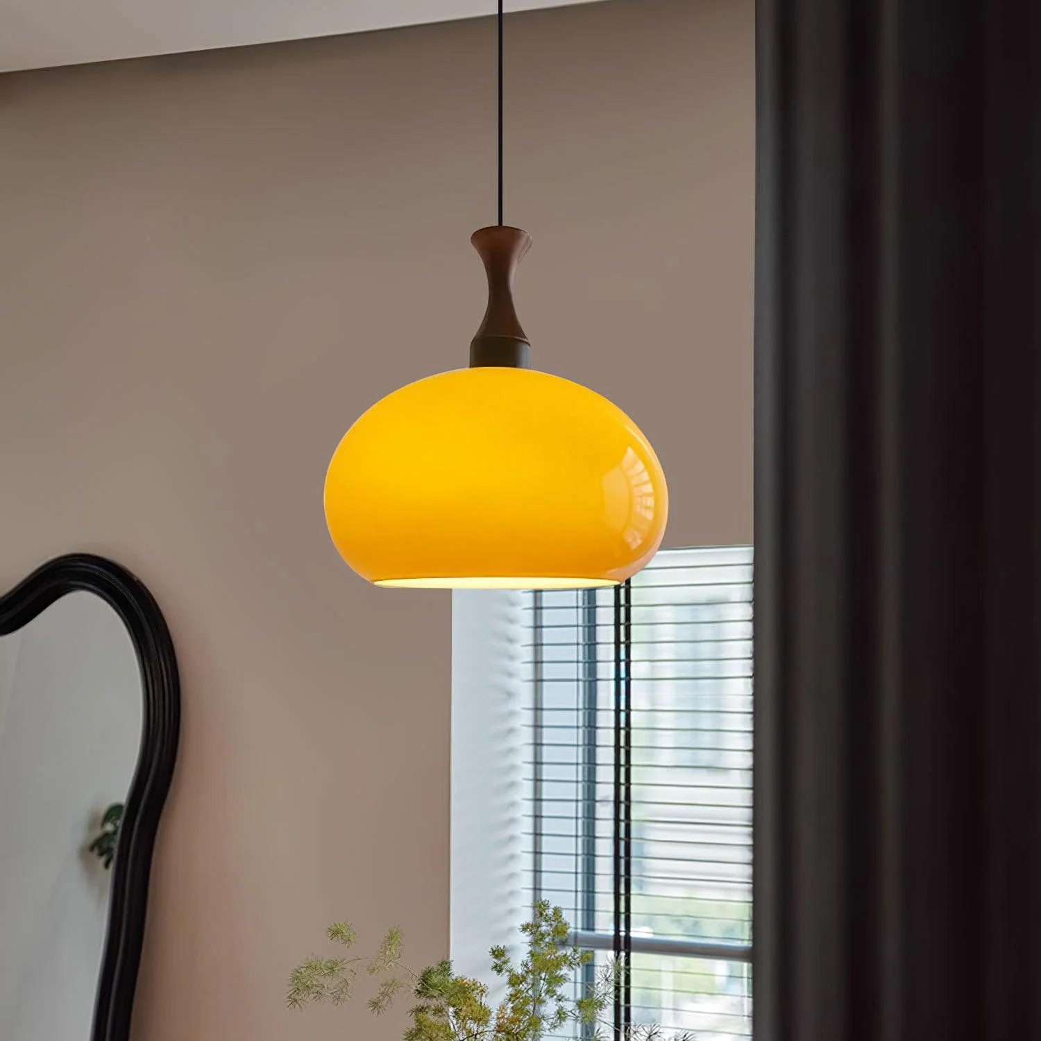 Orbique Modern Minimalist Wood Glass Pendant Lamp - Image 3