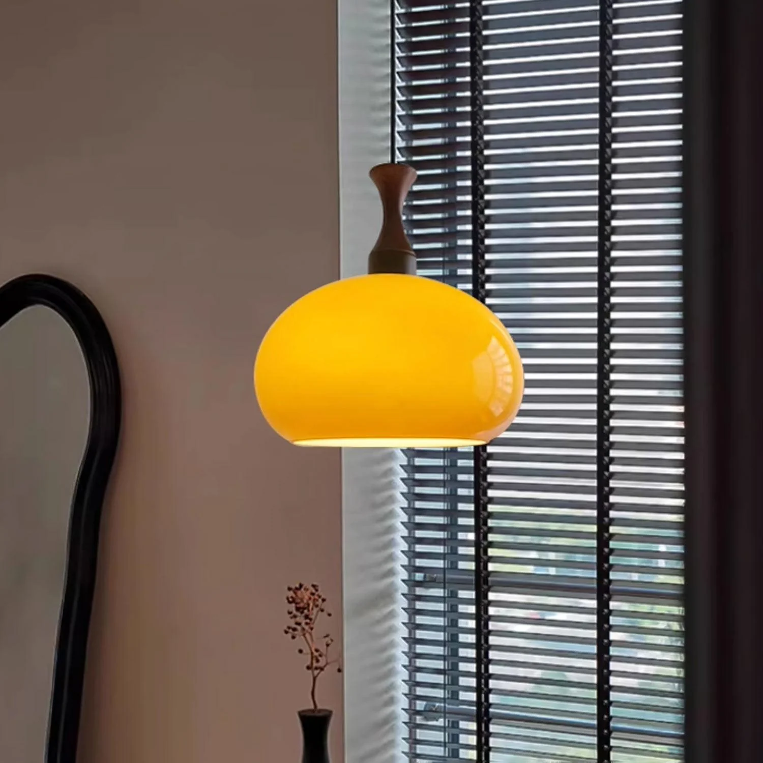 Orbique Modern Minimalist Wood Glass Pendant Lamp - Image 4