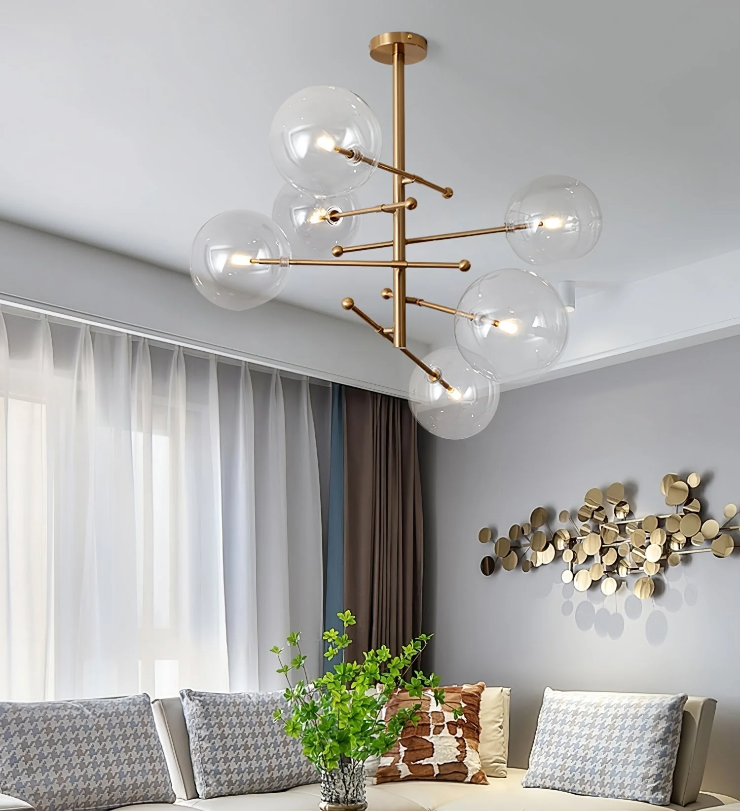 Orbit Contemporary Glass Chandelier - Image 2