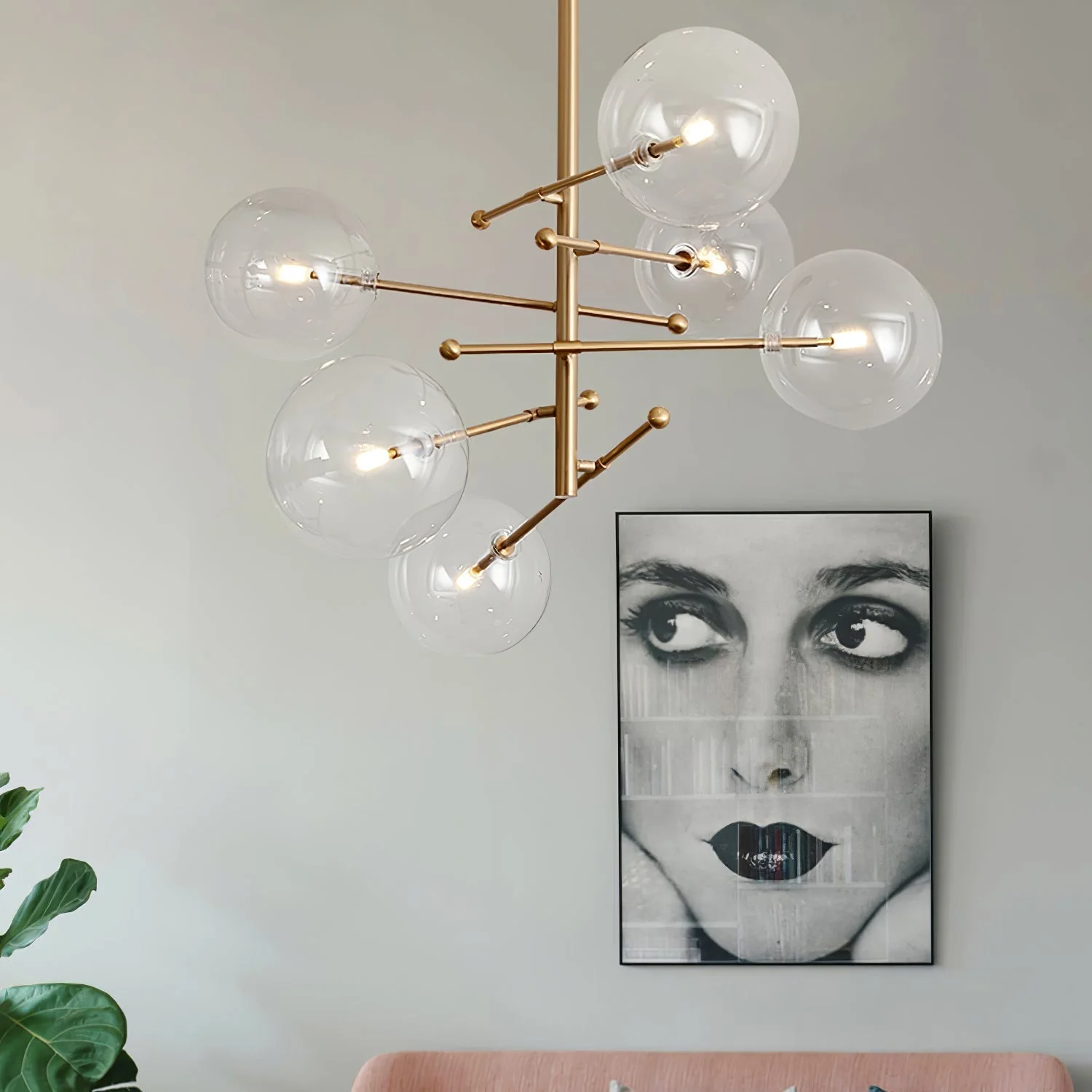 Orbit Contemporary Glass Chandelier - Image 4