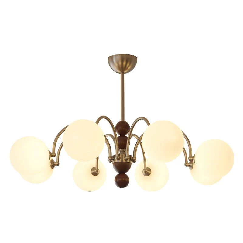 Orbital Premium Nordic Art Curve Wood Glass Chandelier - Image 14