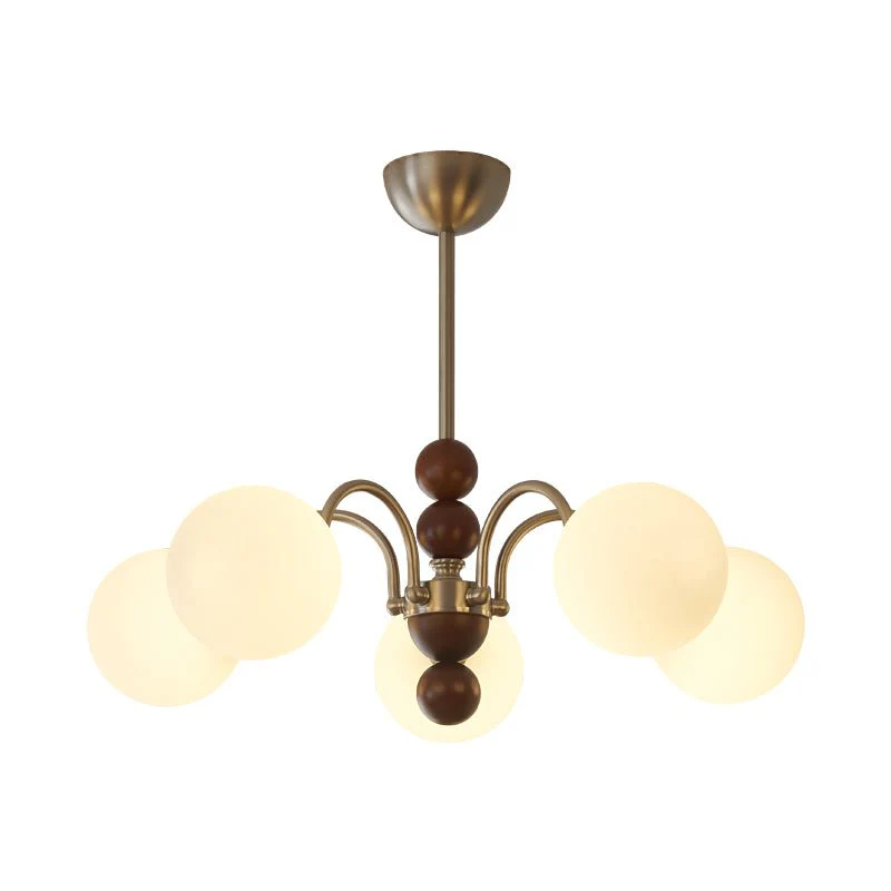 Orbital Premium Nordic Art Curve Wood Glass Chandelier - Image 16
