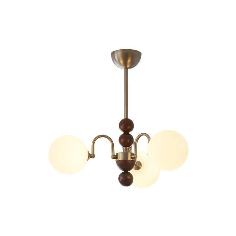 Orbital Premium Nordic Art Curve Wood Glass Chandelier - Image 17
