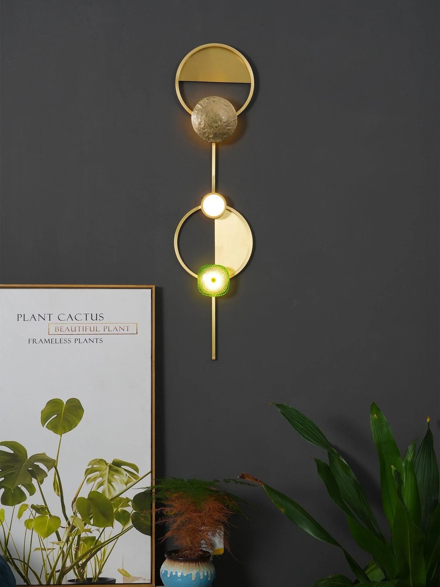 Orbiten Brass & Glass Modern Wall Lamp - Image 16