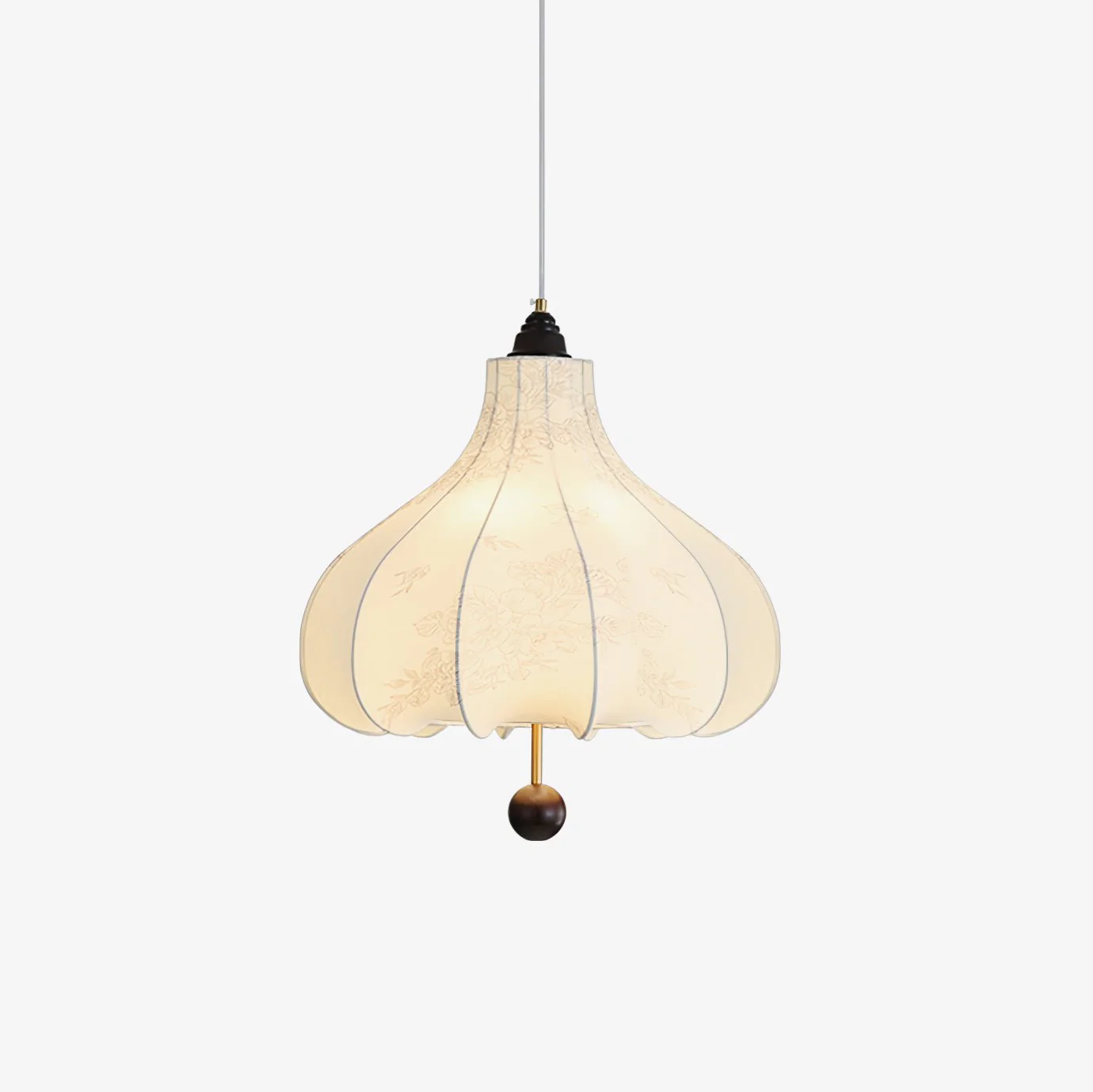 Orbitio Fabric Wood Pendant Light