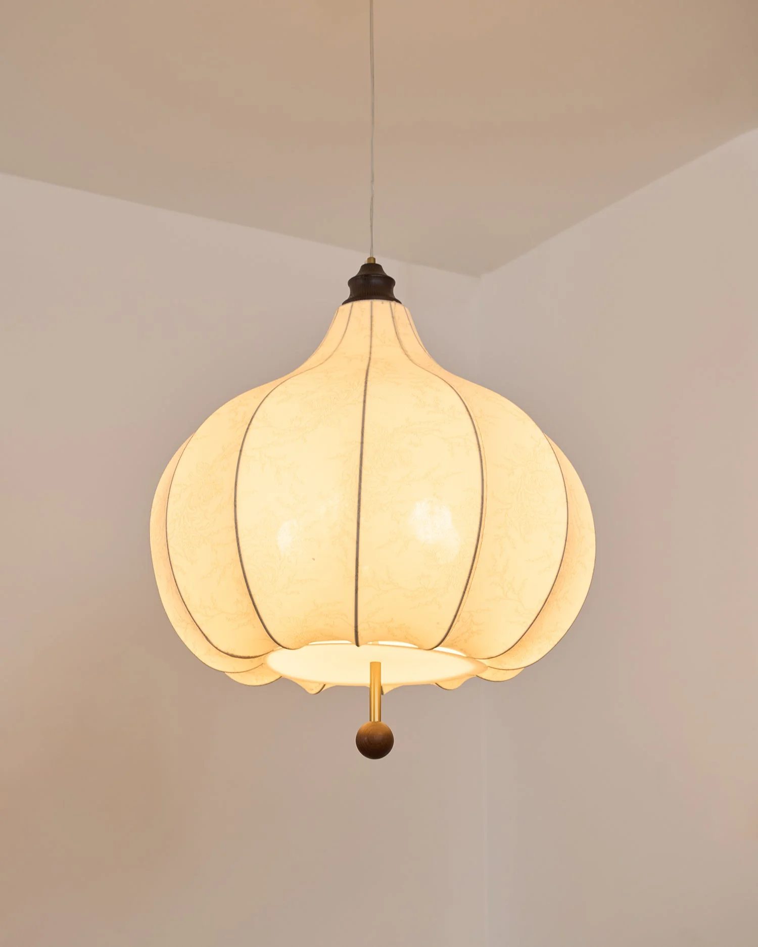 Orbitio Fabric Wood Pendant Light - Image 15