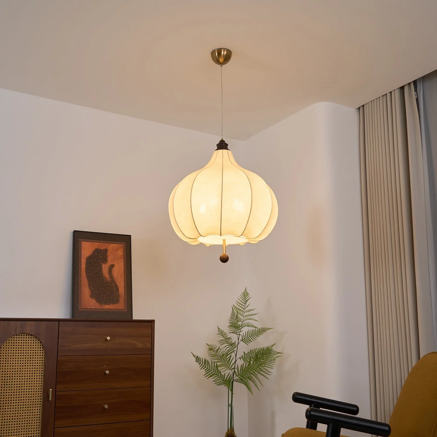 Orbitio Fabric Wood Pendant Light - Image 21