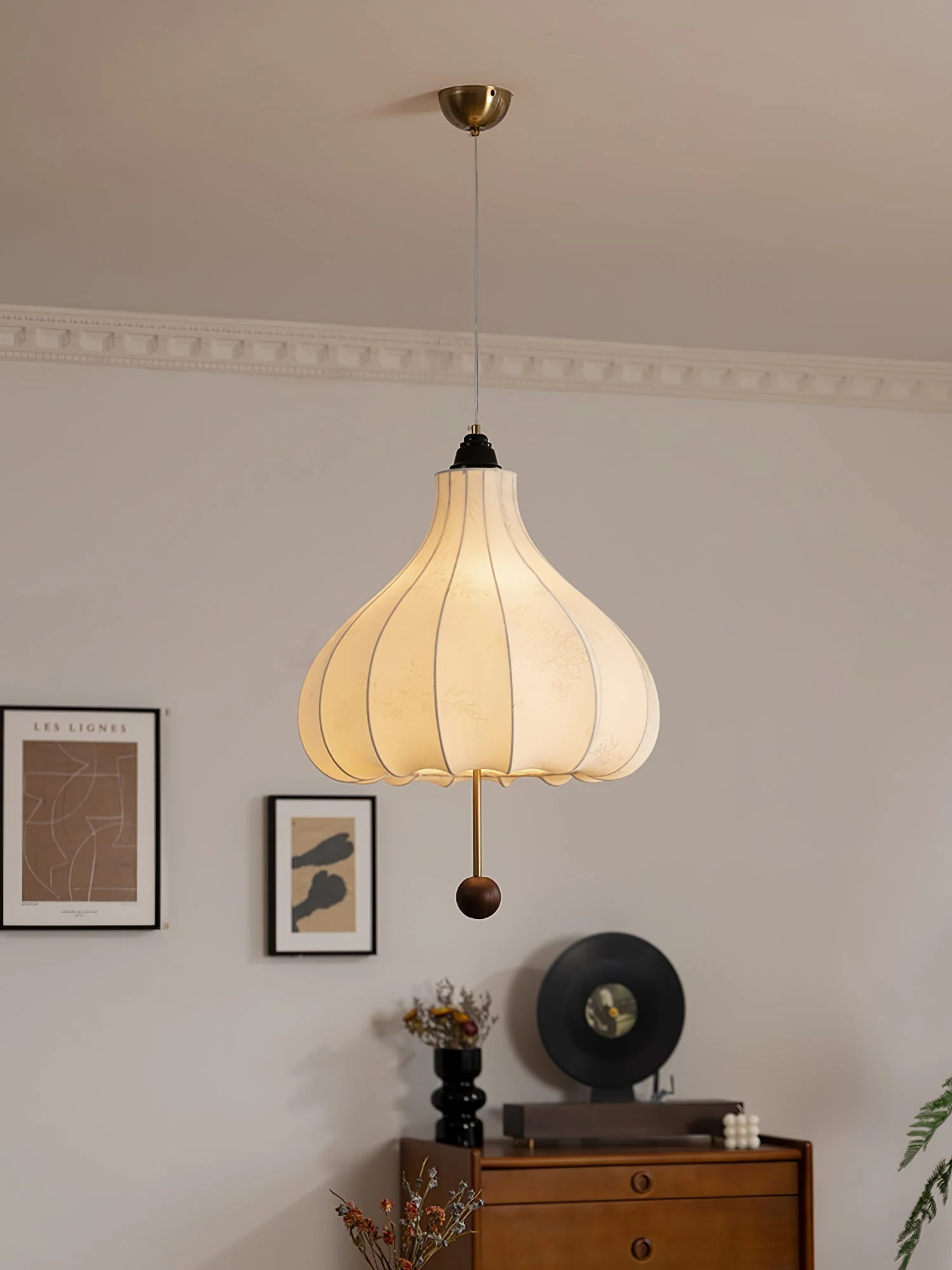 Orbitio Fabric Wood Pendant Light - Image 28