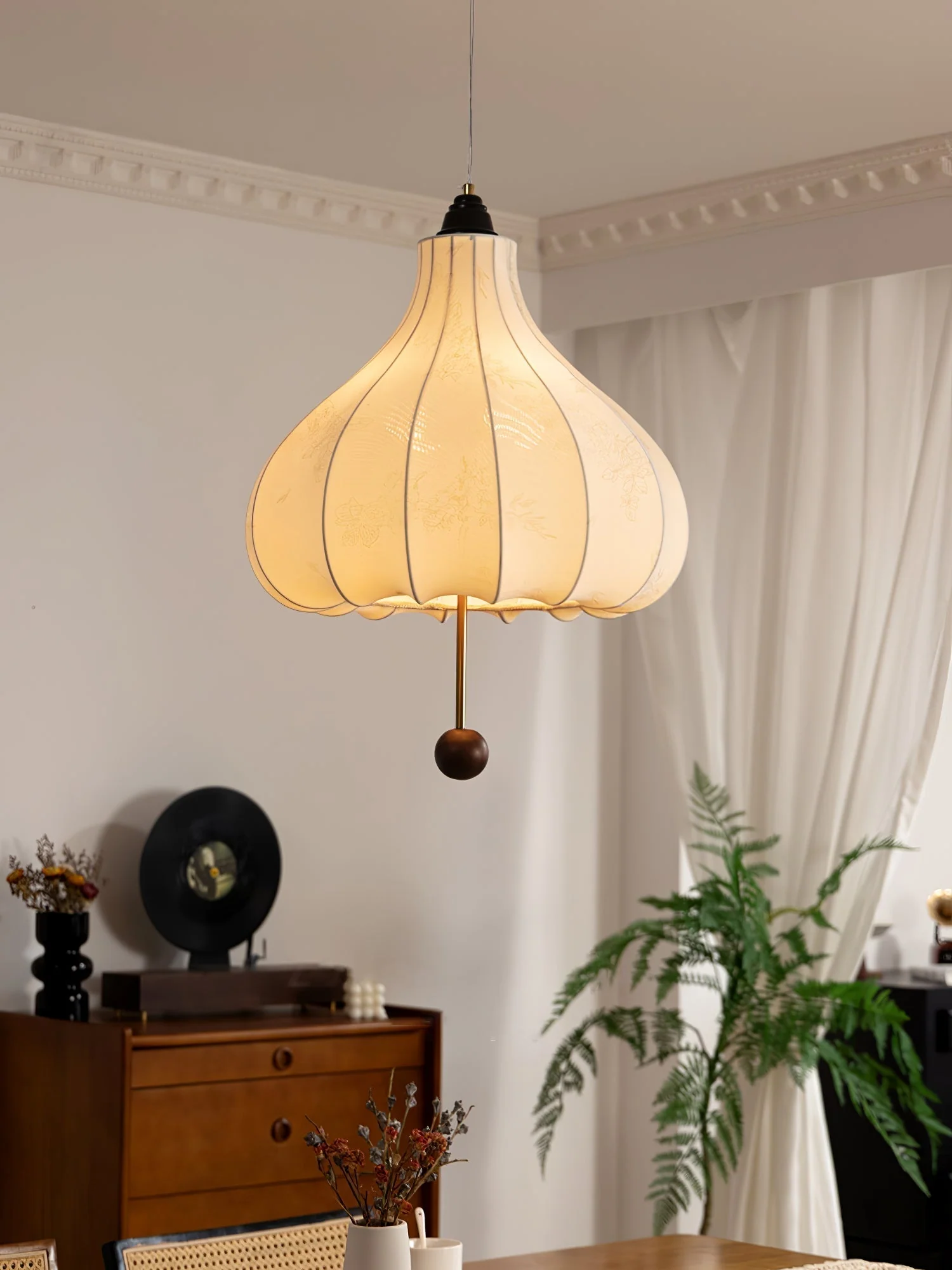 Orbitio Fabric Wood Pendant Light - Image 29