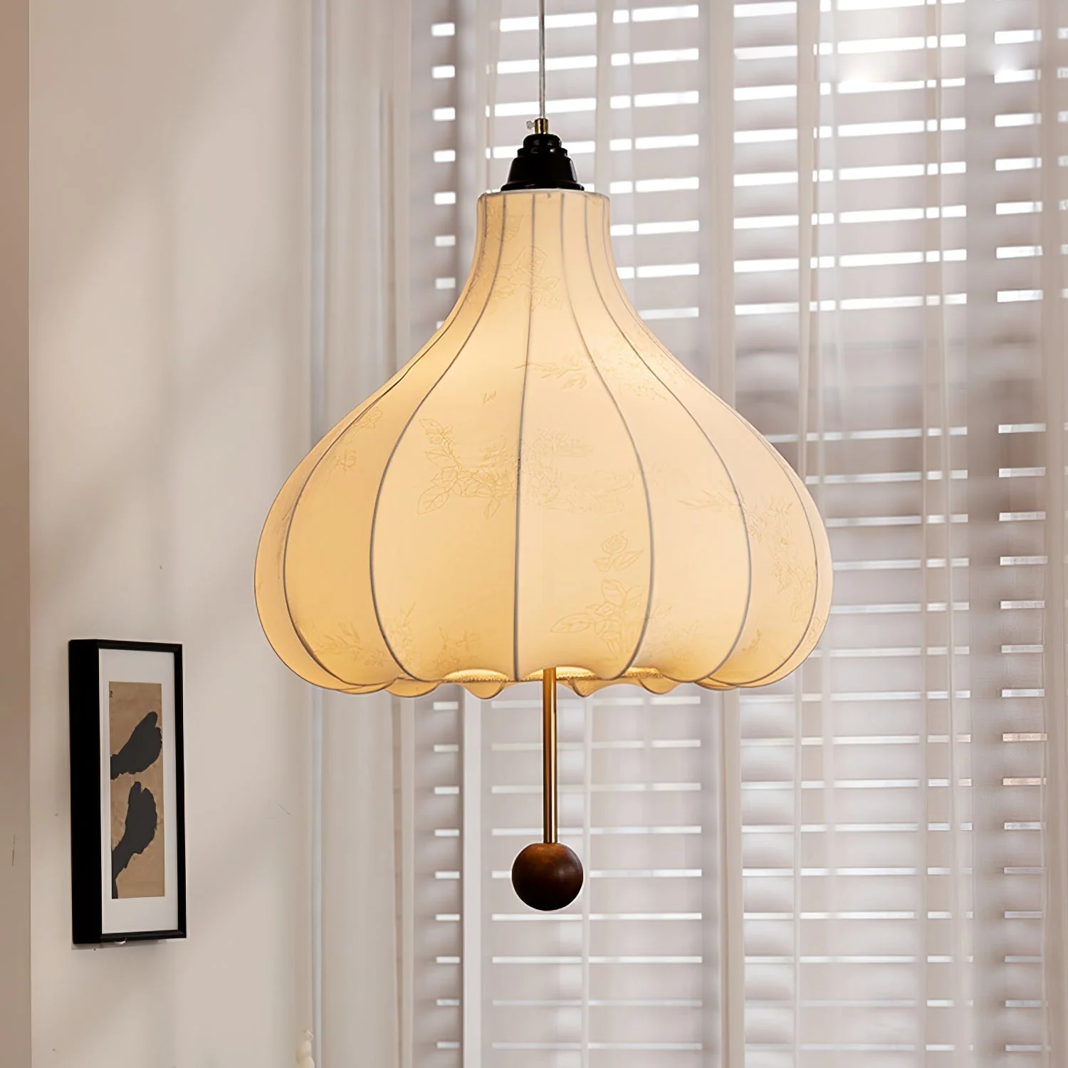 Orbitio Fabric Wood Pendant Light - Image 30