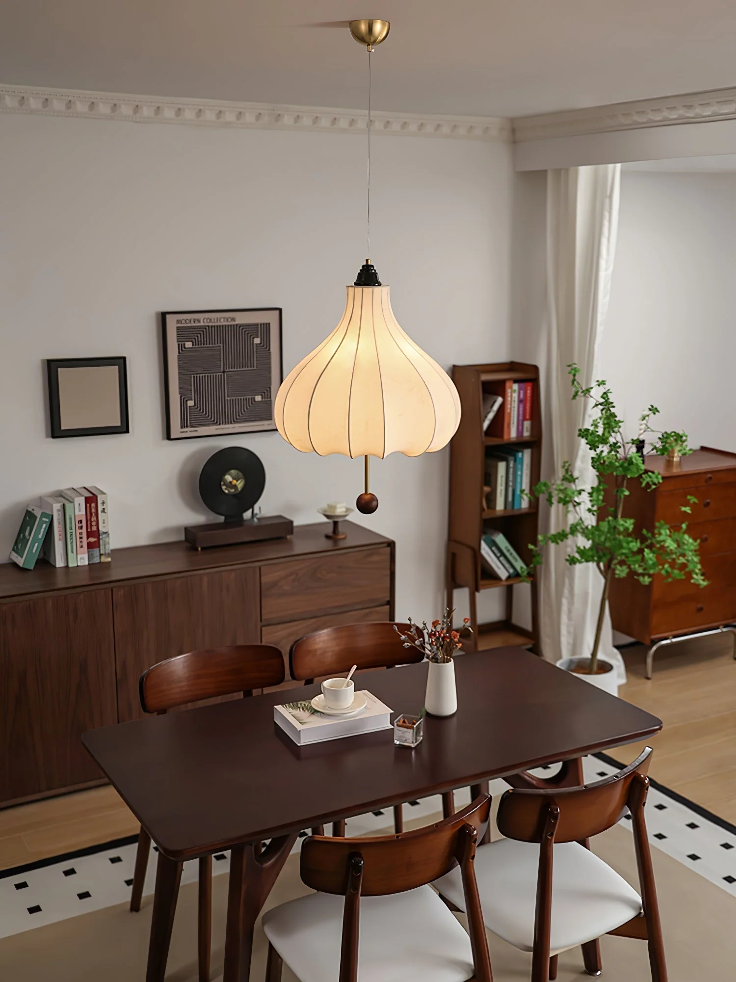Orbitio Fabric Wood Pendant Light - Image 31