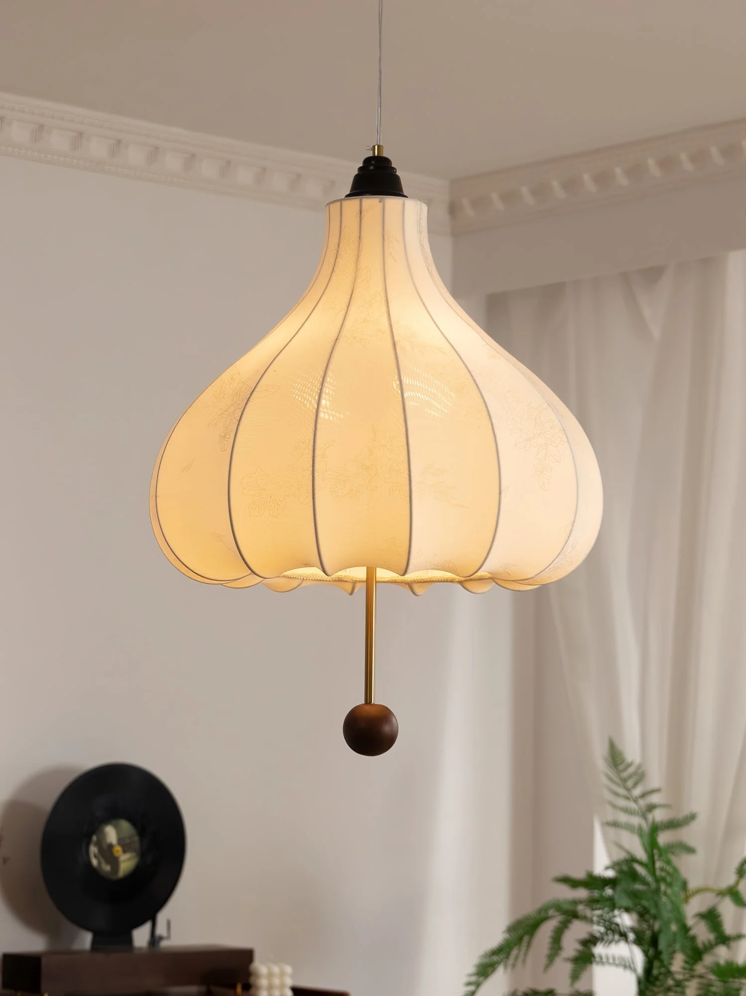 Orbitio Fabric Wood Pendant Light - Image 33