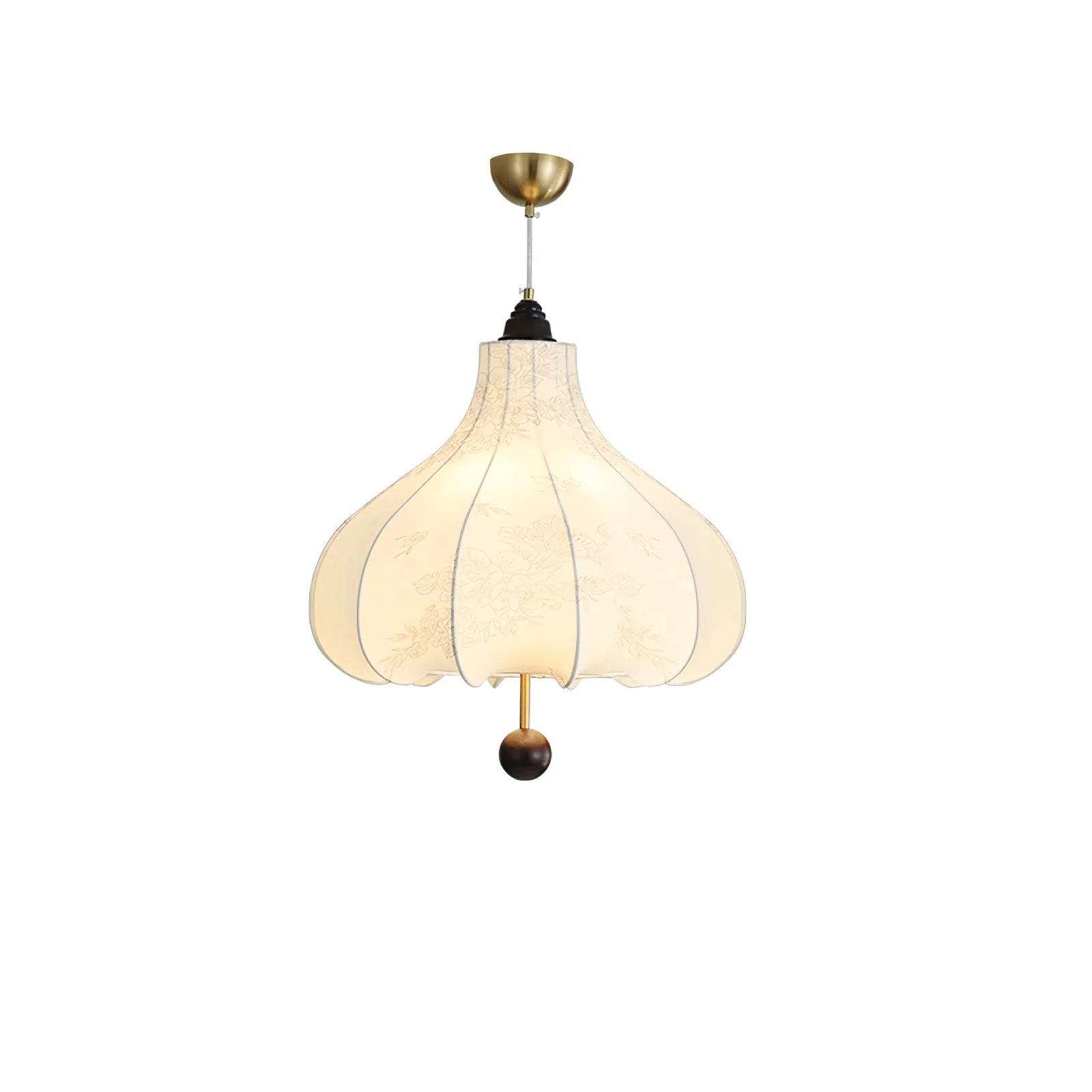 Orbitio Fabric Wood Pendant Light - Image 7