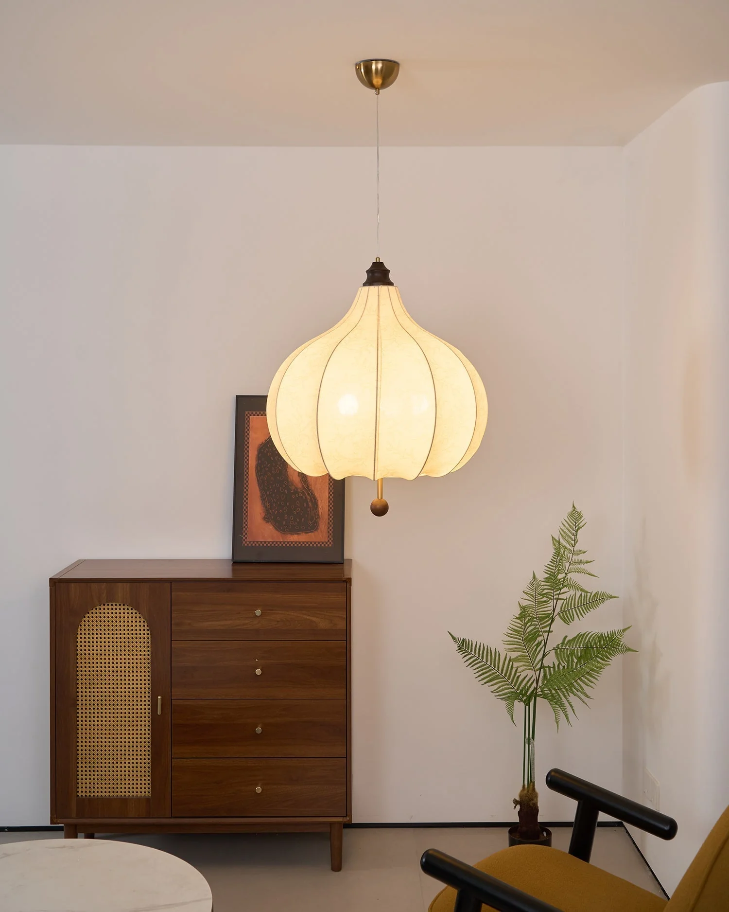 Orbitio Fabric Wood Pendant Light - Image 9