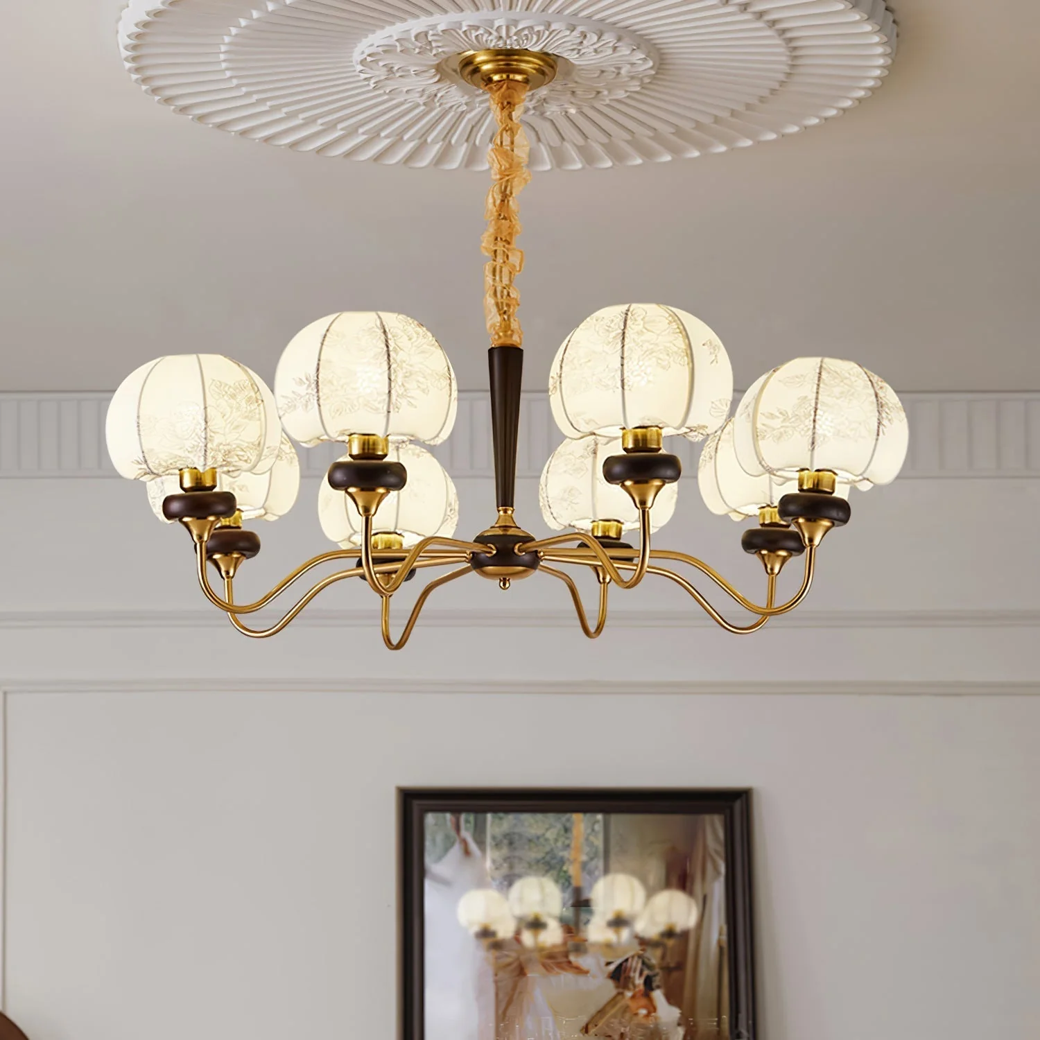 Orchid Vintage Fabric Chandelier - Image 13
