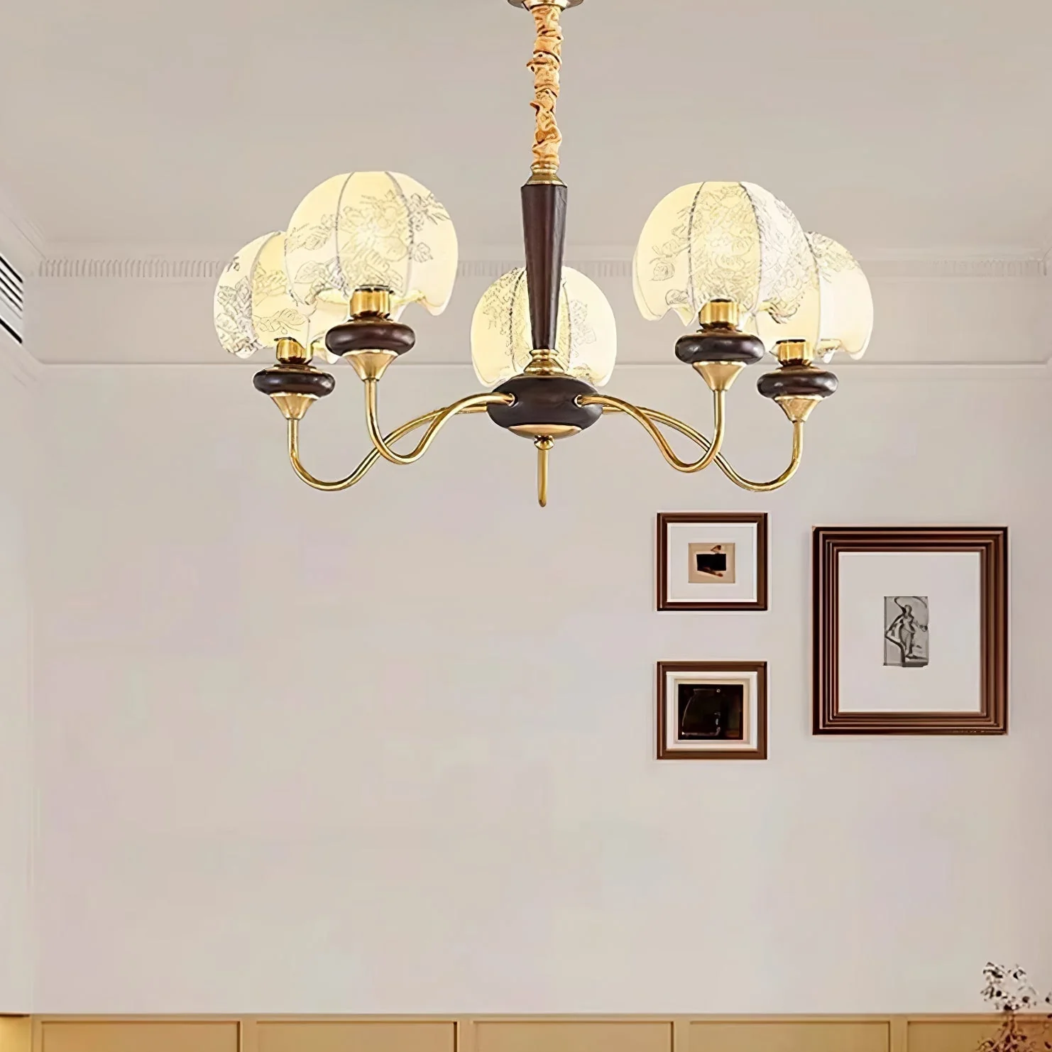 Orchid Vintage Fabric Chandelier - Image 14
