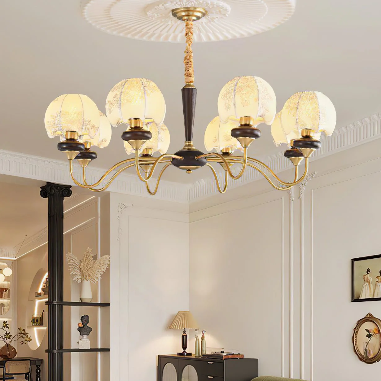 Orchid Vintage Fabric Chandelier - Image 16