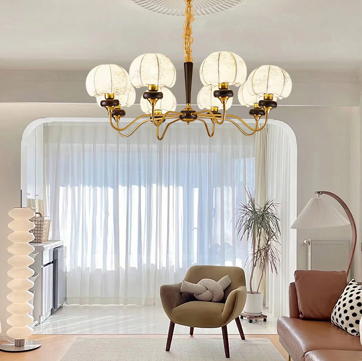 Orchid Vintage Fabric Chandelier - Image 2