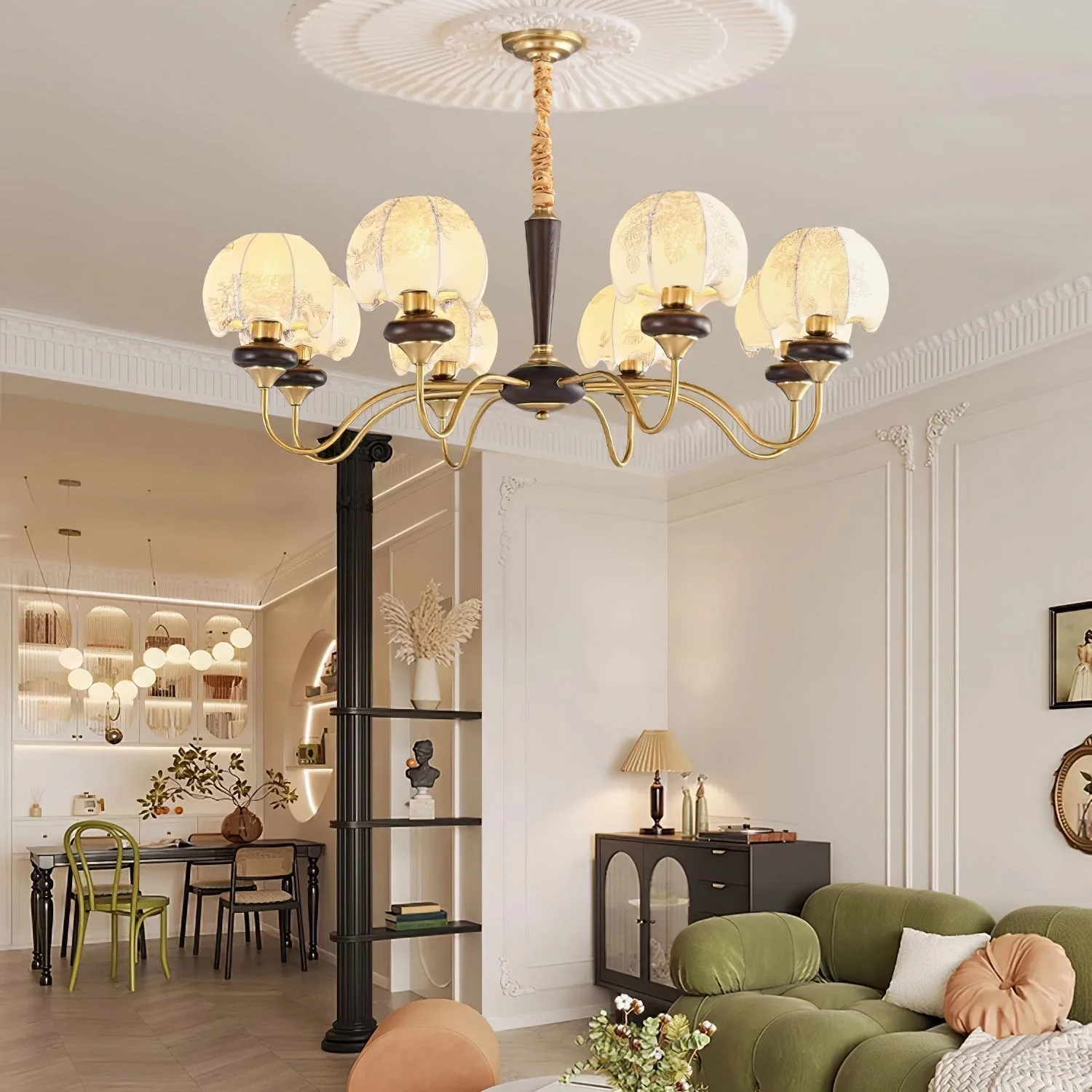 Orchid Vintage Fabric Chandelier - Image 28