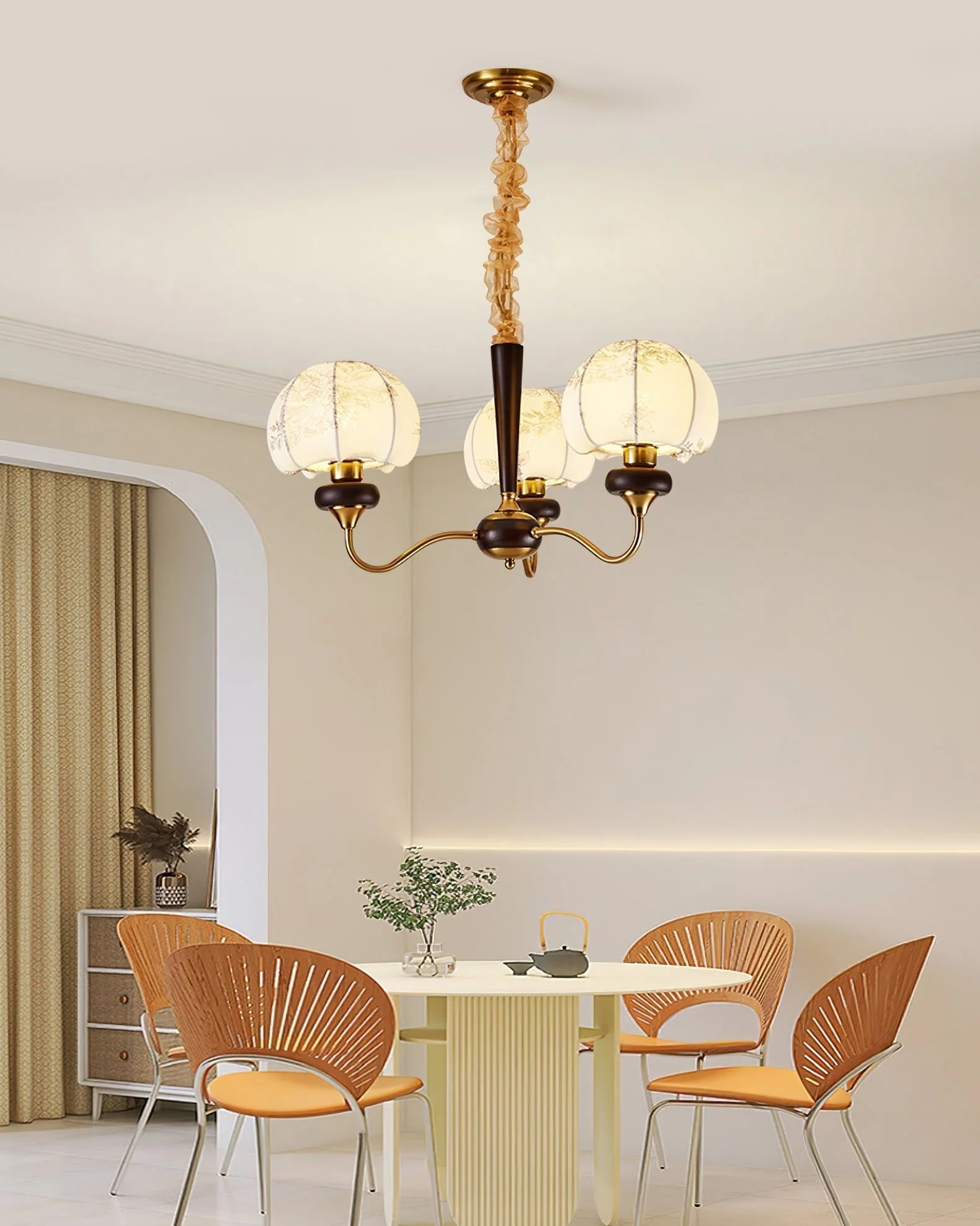 Orchid Vintage Fabric Chandelier - Image 3