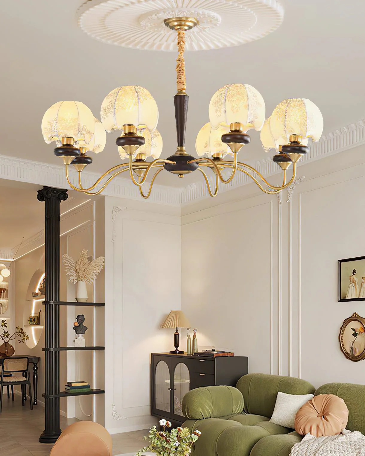 Orchid Vintage Fabric Chandelier - Image 5