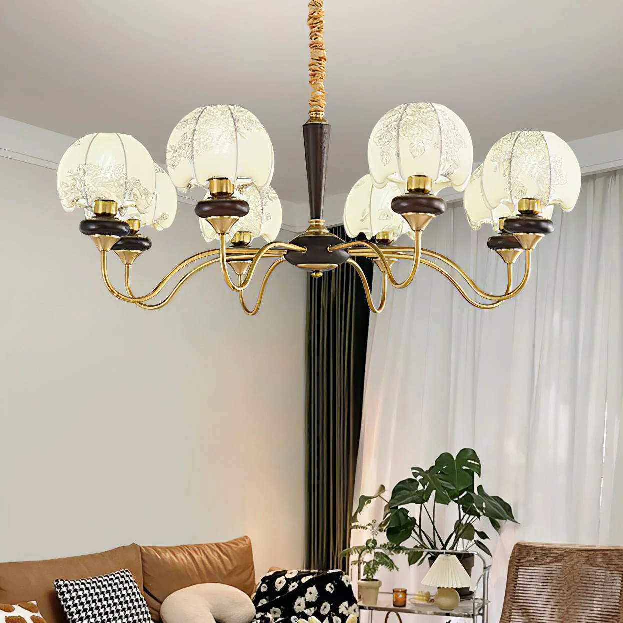 Orchid Vintage Fabric Chandelier - Image 6