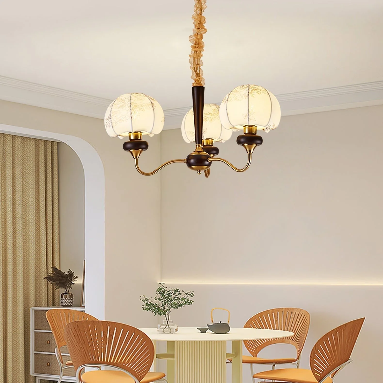 Orchid Vintage Fabric Chandelier - Image 7