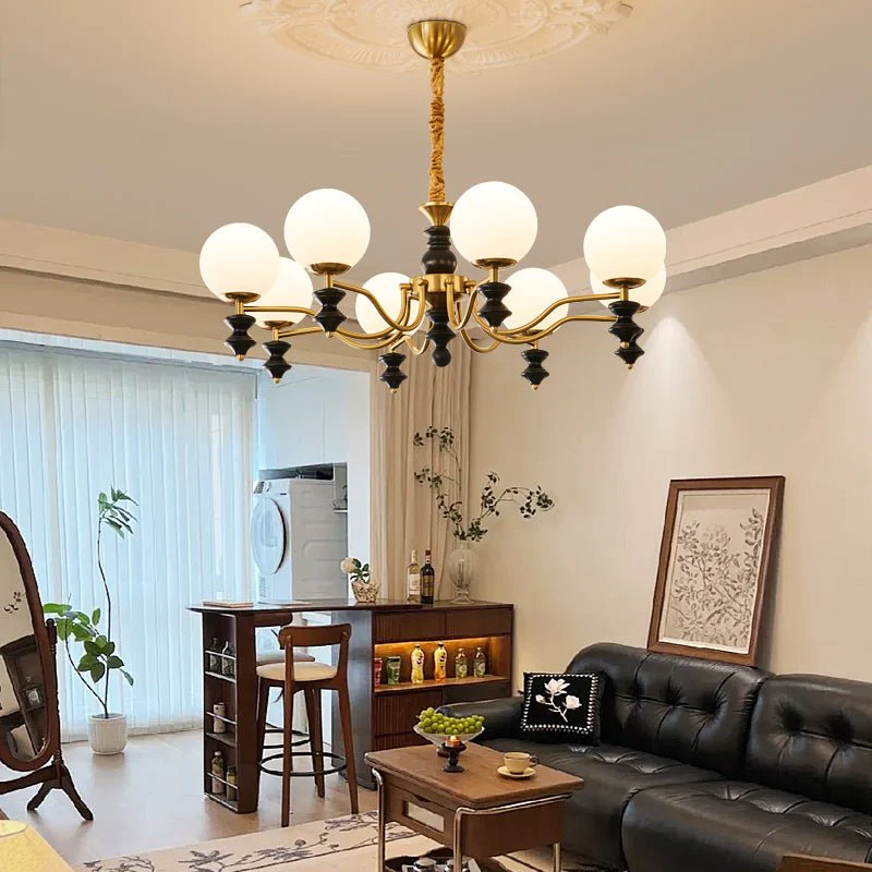 Ordore Traditional Elegance Vintage Wood Chandelier - Image 24