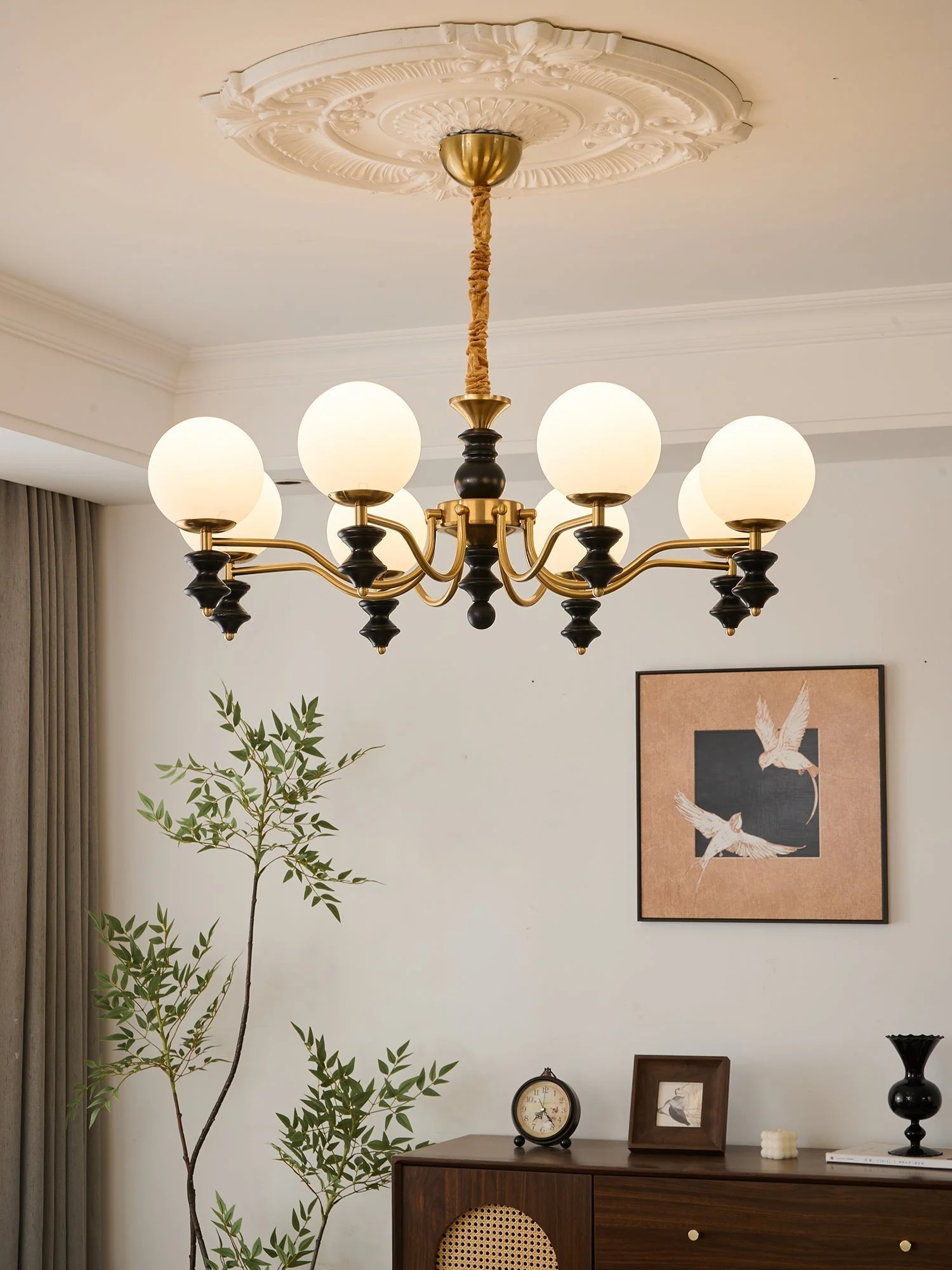 Ordore Traditional Elegance Vintage Wood Chandelier - Image 30