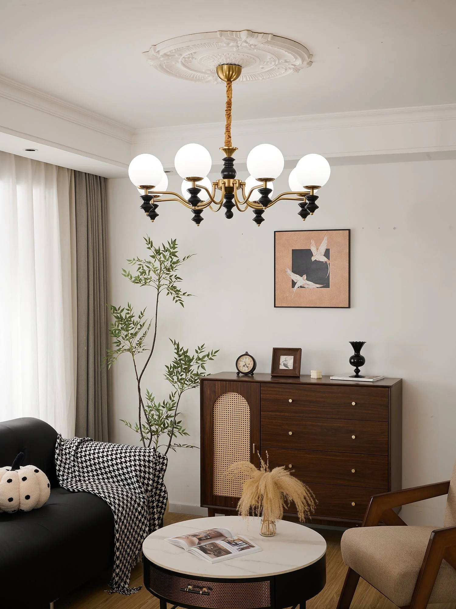 Ordore Traditional Elegance Vintage Wood Chandelier - Image 34