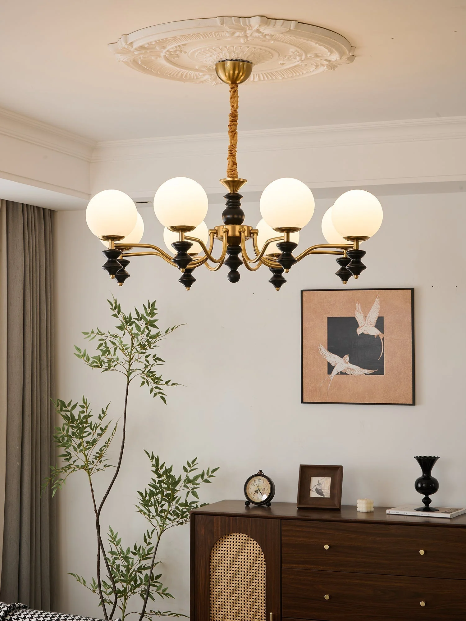 Ordore Traditional Elegance Vintage Wood Chandelier - Image 35