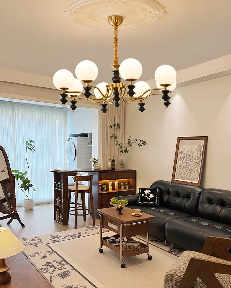Ordore Traditional Elegance Vintage Wood Chandelier - Image 9