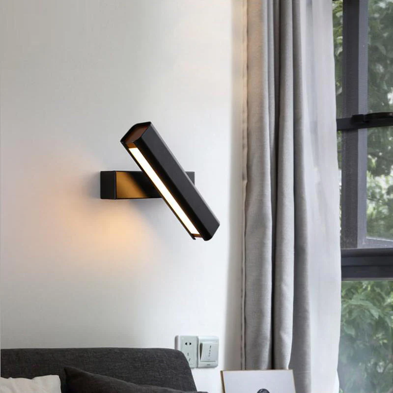 Orin Modern Rectangles Metal Rotatable Wall Lamp, Black/White - Image 12