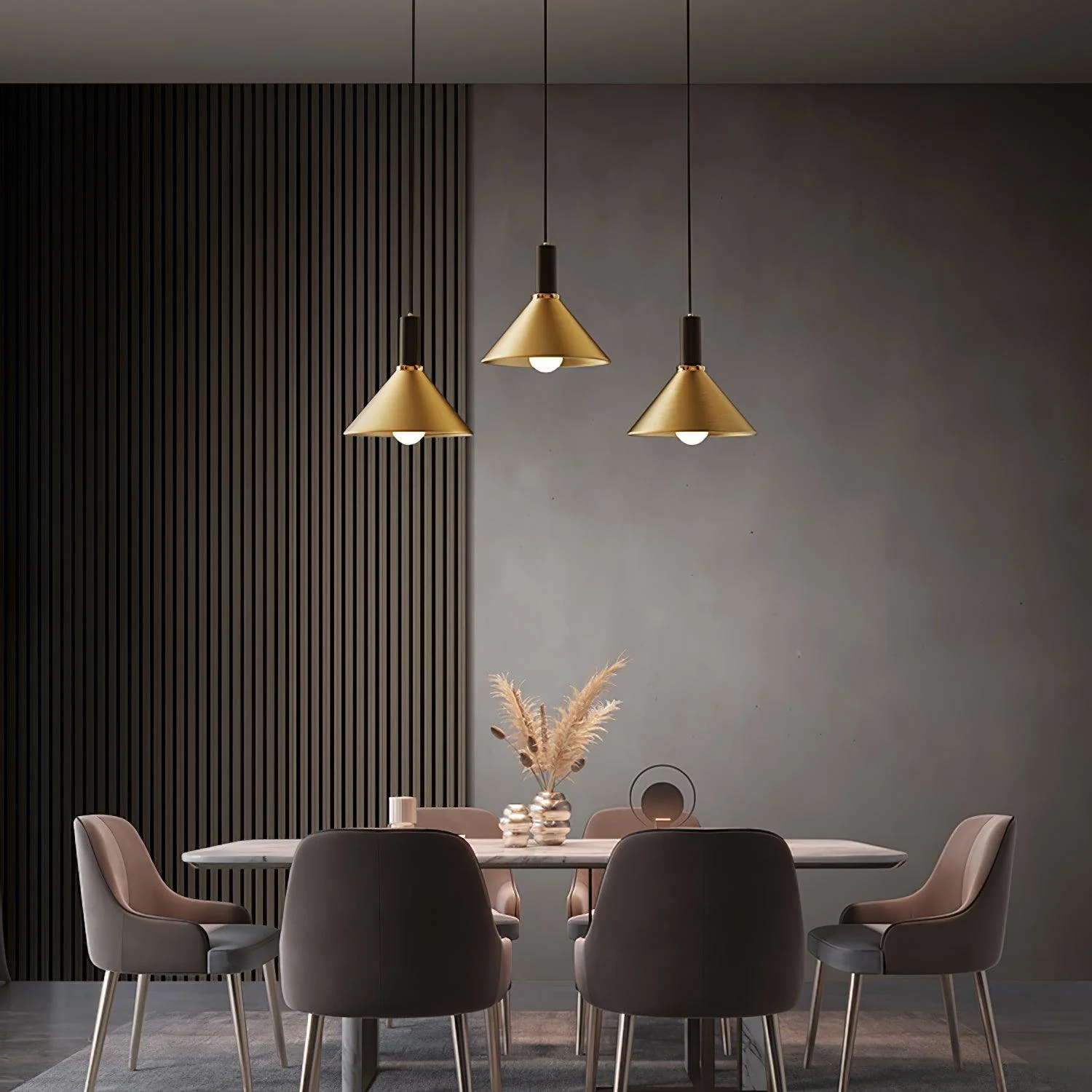 Orion Brass Cone Pendant Lamp - Image 7