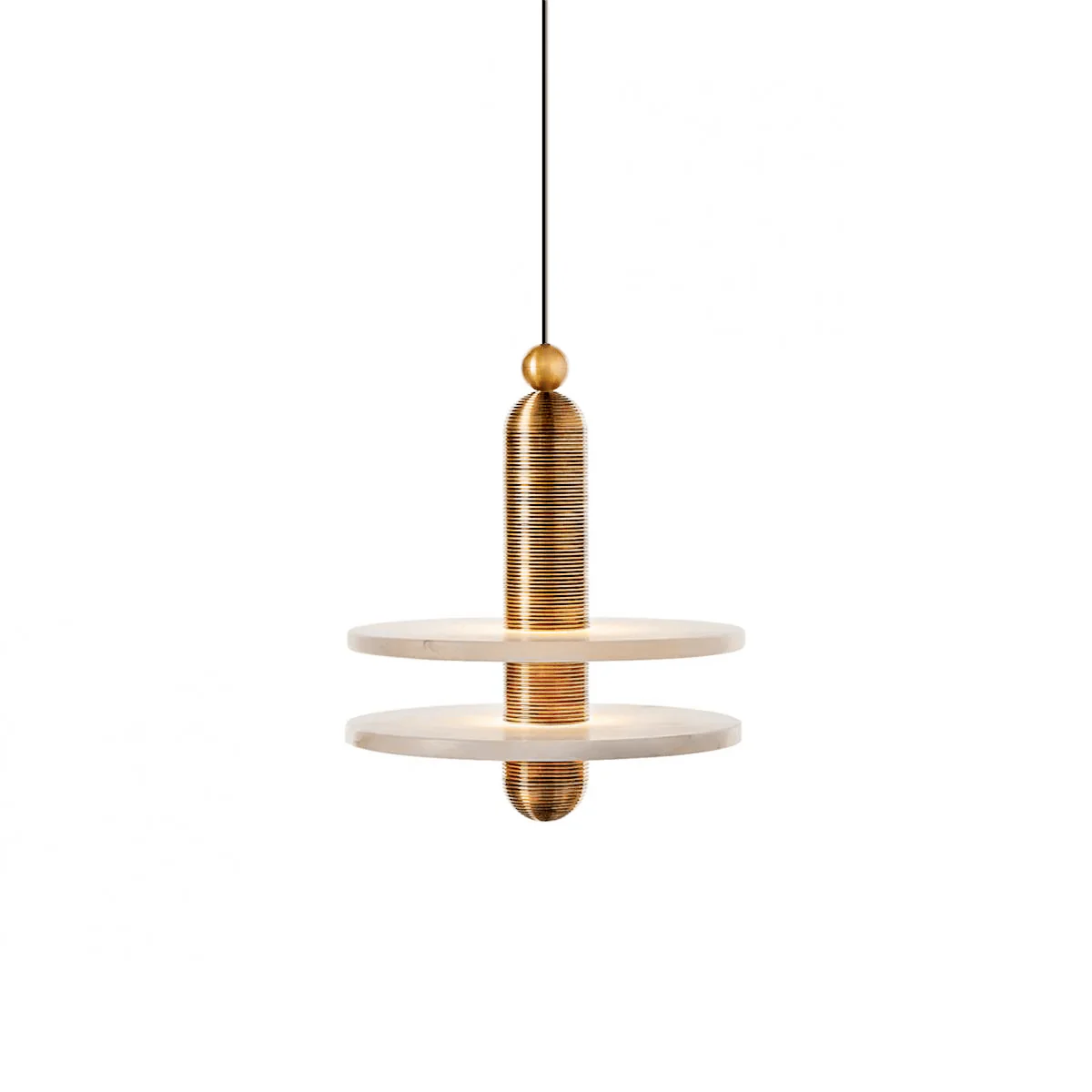 Orion Brushed Brass Alabaster Pendant Light - Image 16