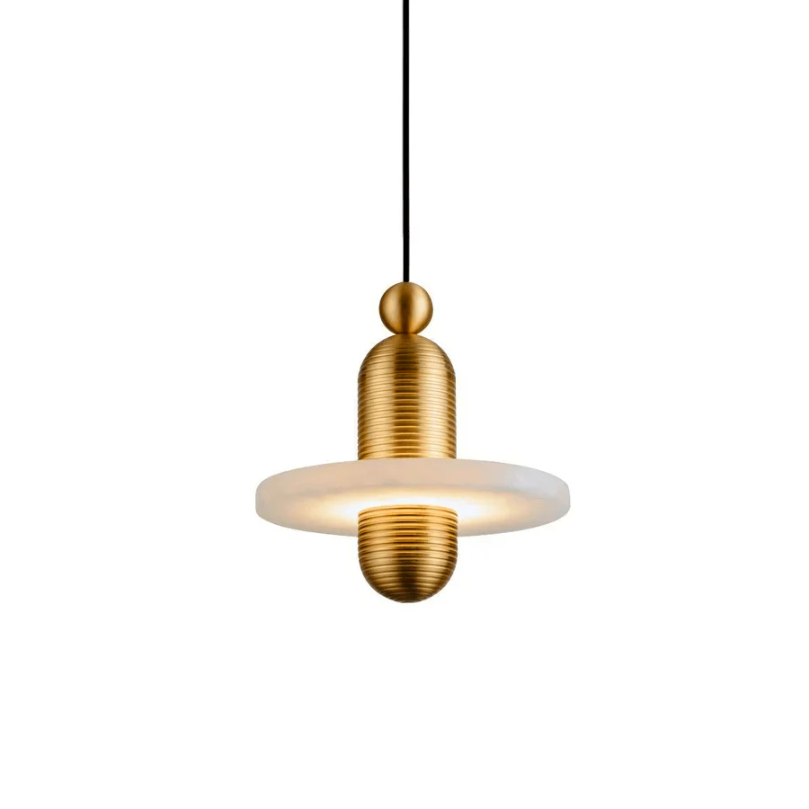 Orion Brushed Brass Alabaster Pendant Light - Image 17