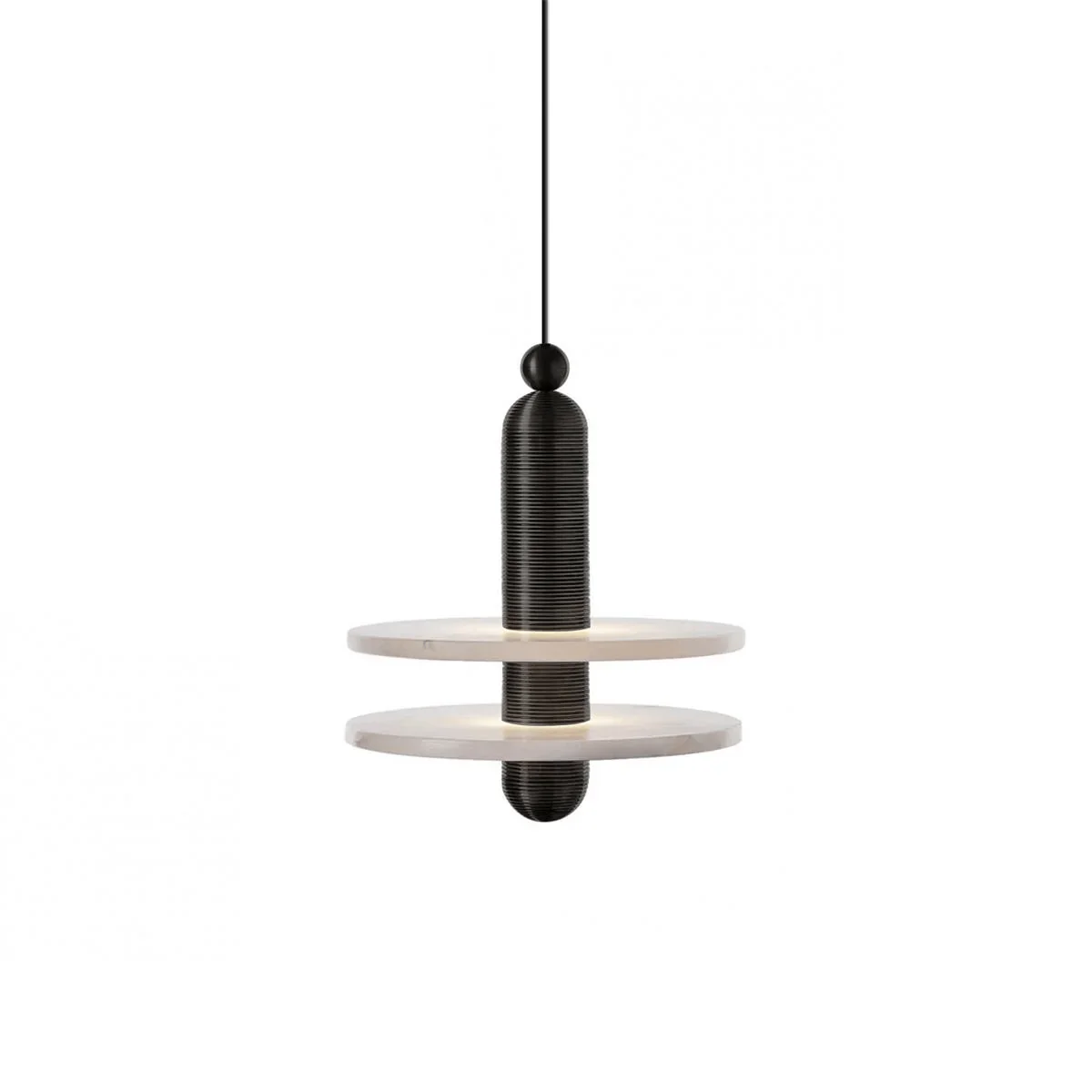 Orion Brushed Brass Alabaster Pendant Light - Image 2