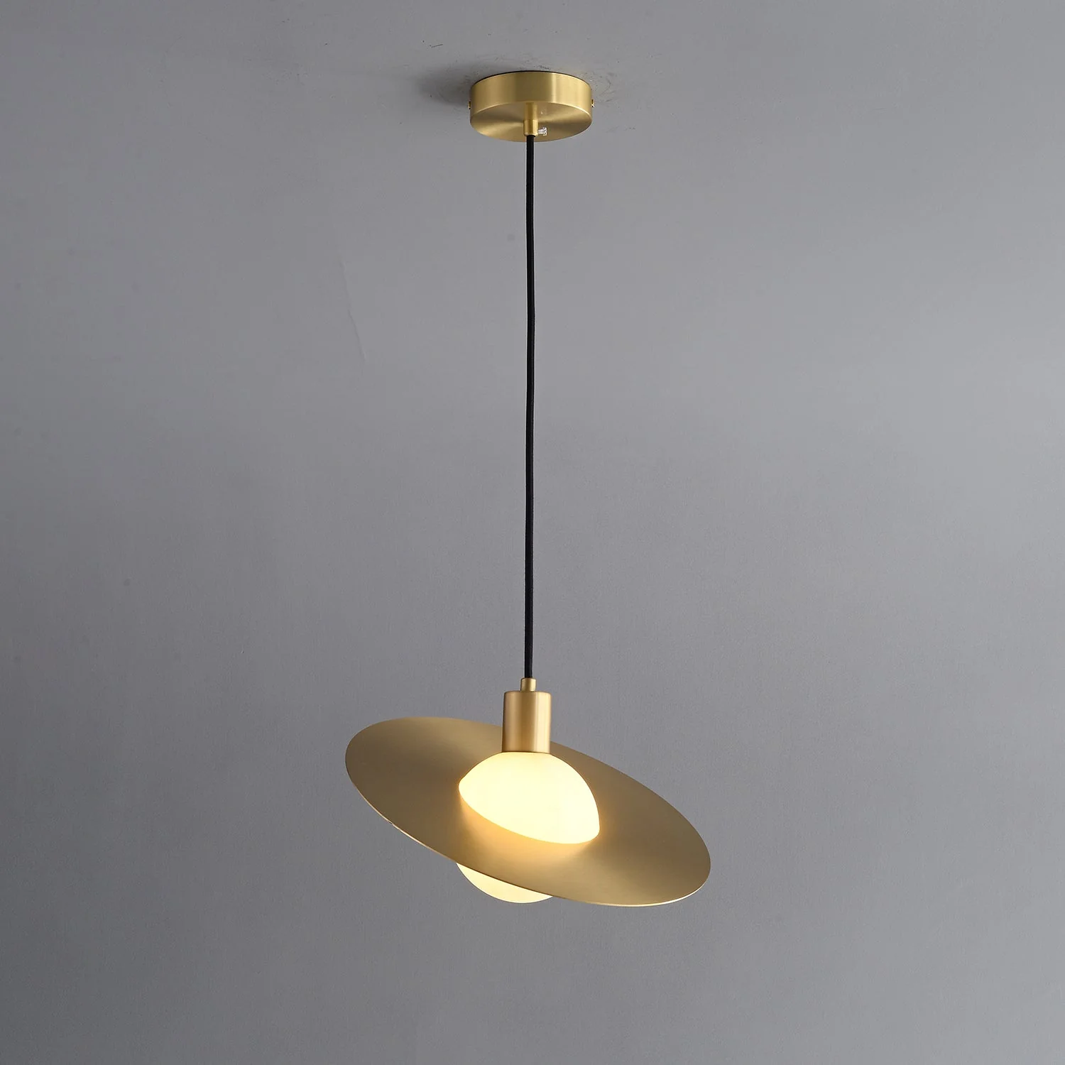 Orionis Premium Nordic Art Brass Glass Pendant Lamp - Image 3