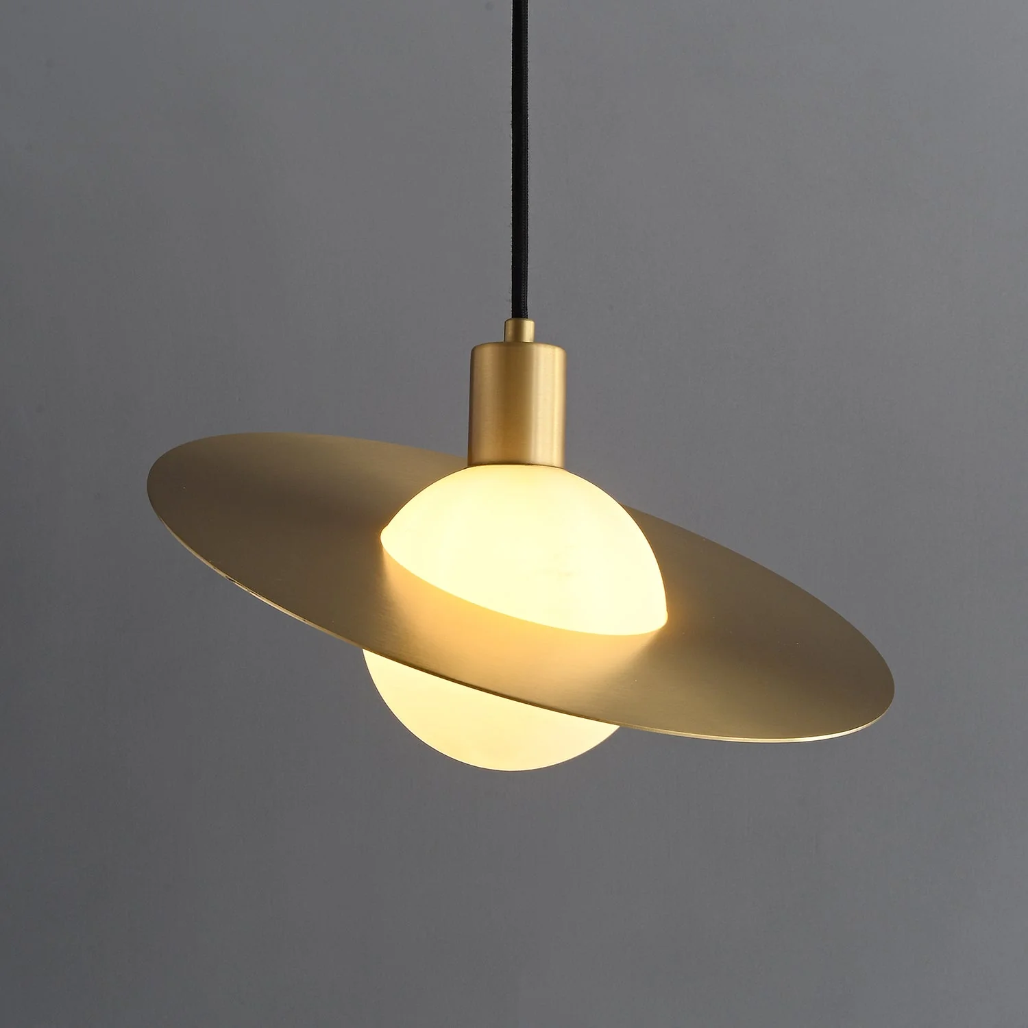 Orionis Premium Nordic Art Brass Glass Pendant Lamp - Image 5