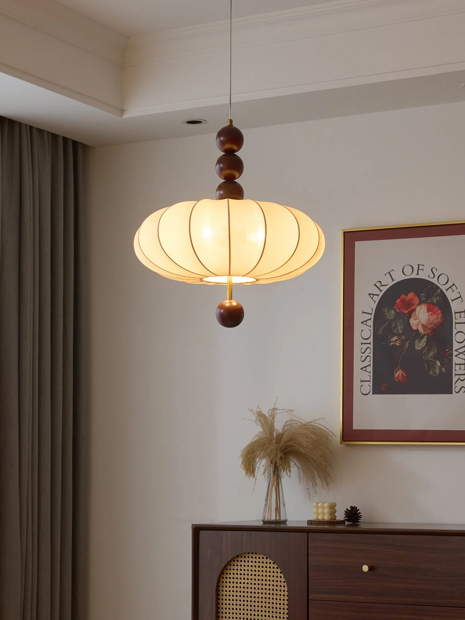 Orla Vintage Fabric Pendant Light - Image 13