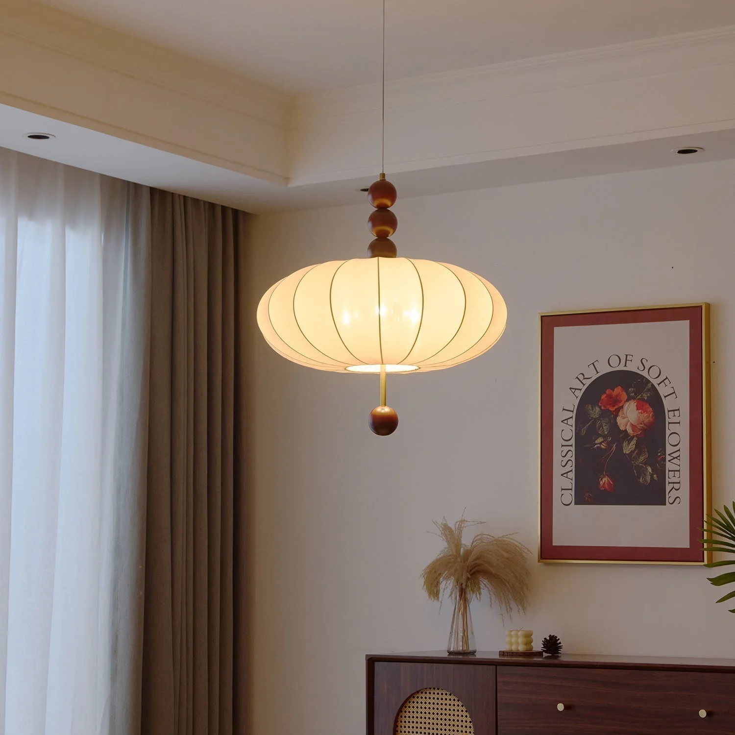 Orla Vintage Fabric Pendant Light - Image 2